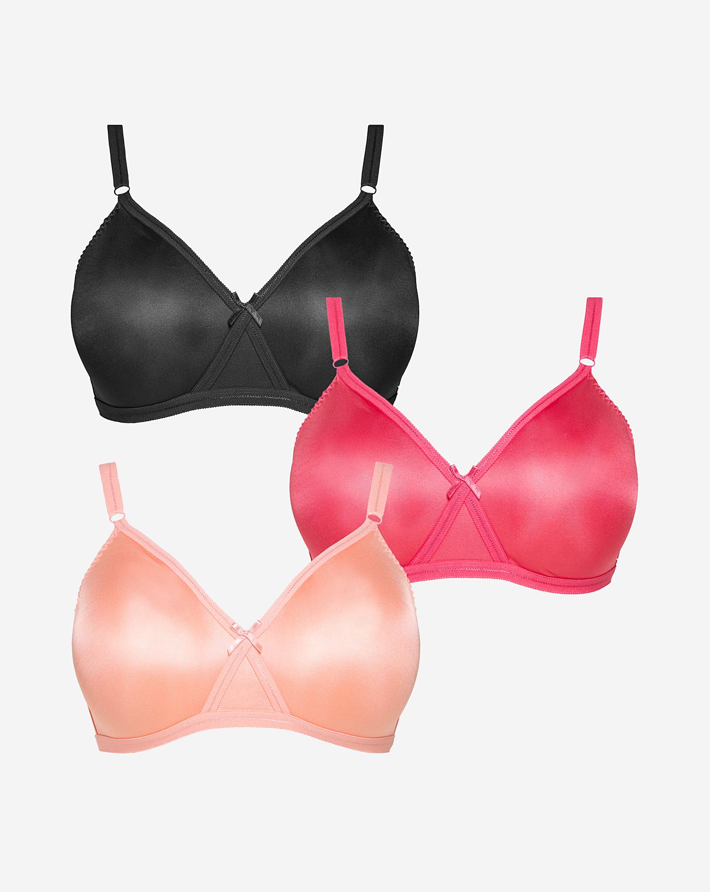 Buy Simply Be Red Claire Moulded Full Cup Non Wired Bras 3 Pack from the  Next UK online shop