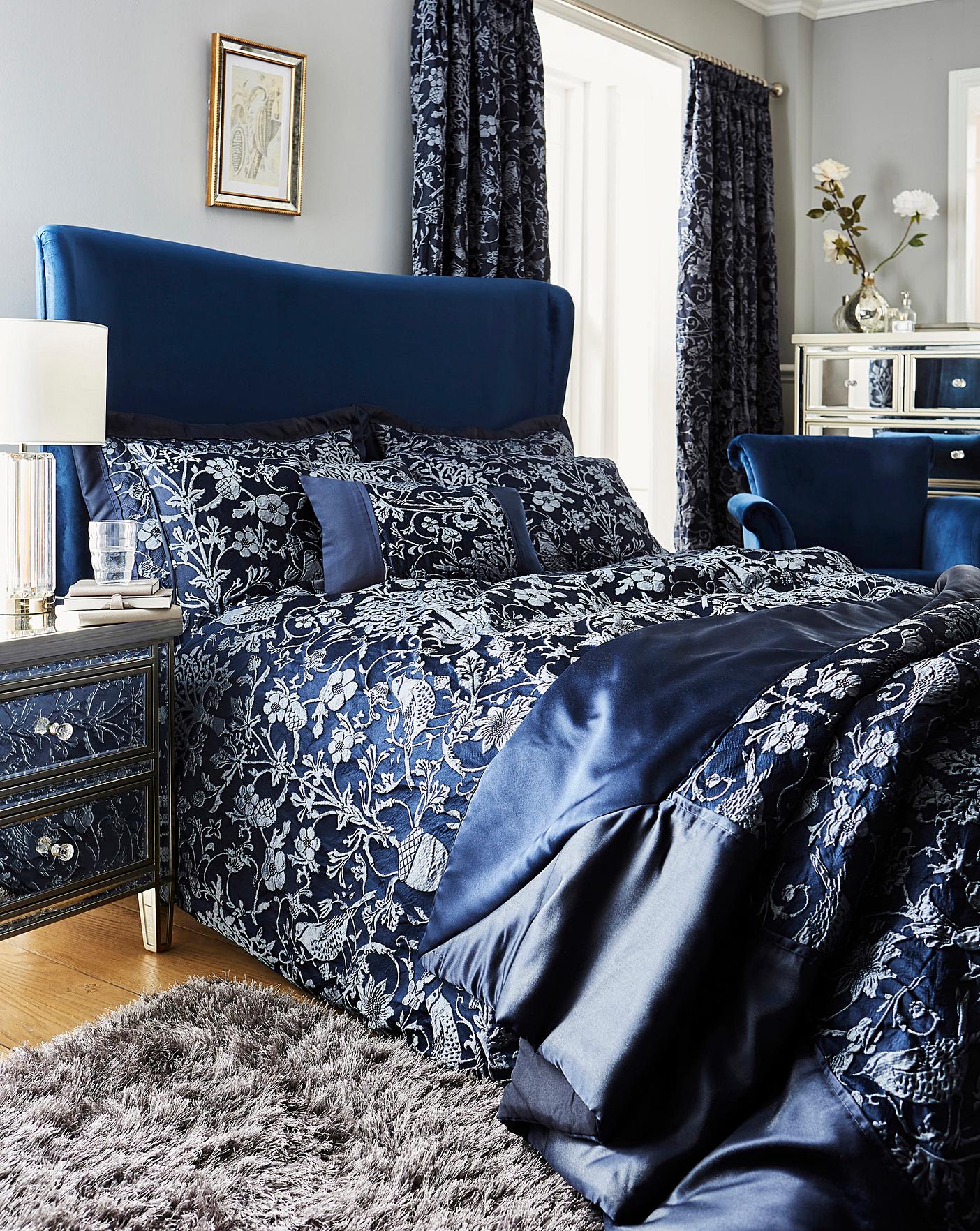 Oak Tree Midnight Blue Duvet Cover Set Ambrose Wilson