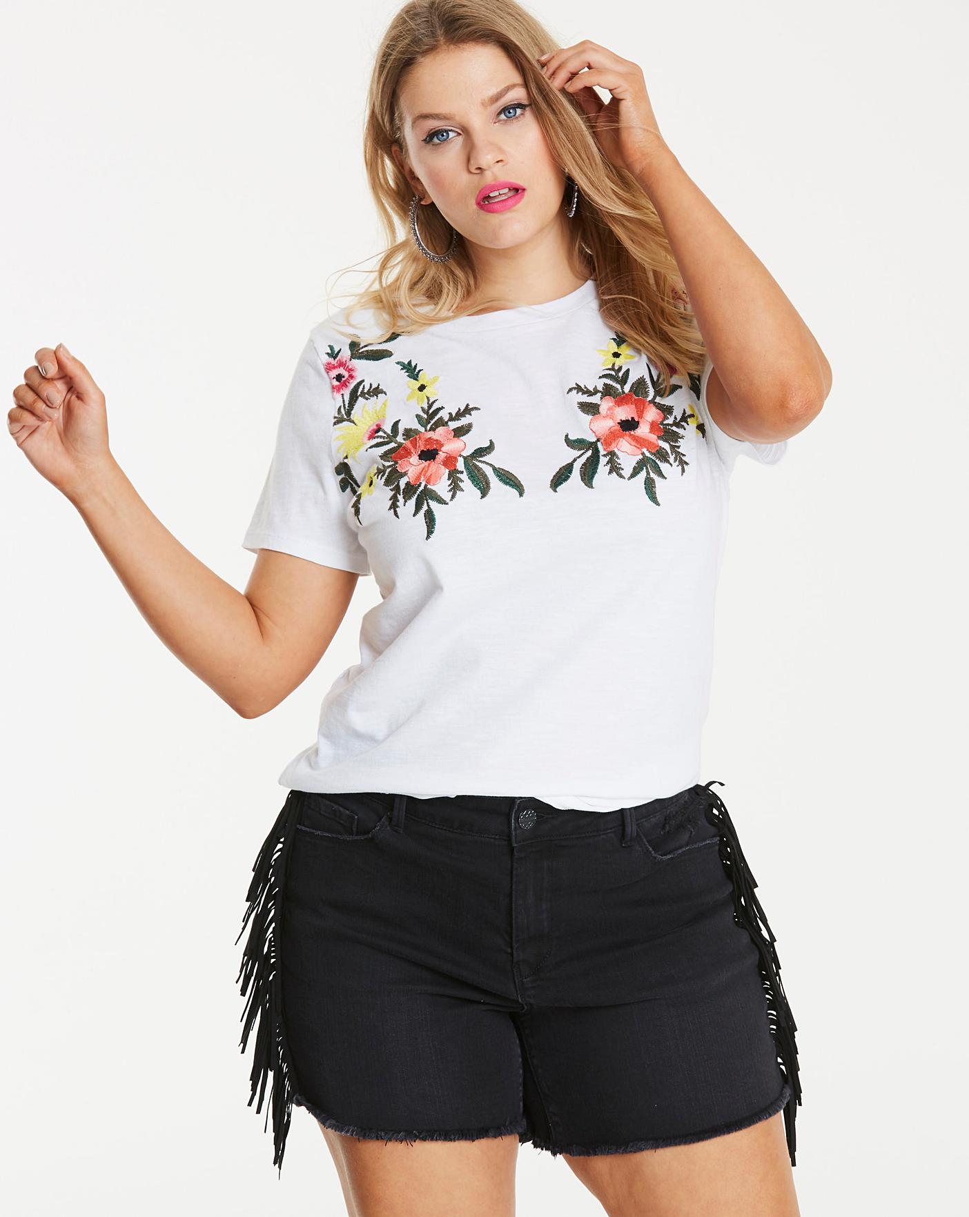 embroidered flower t shirt