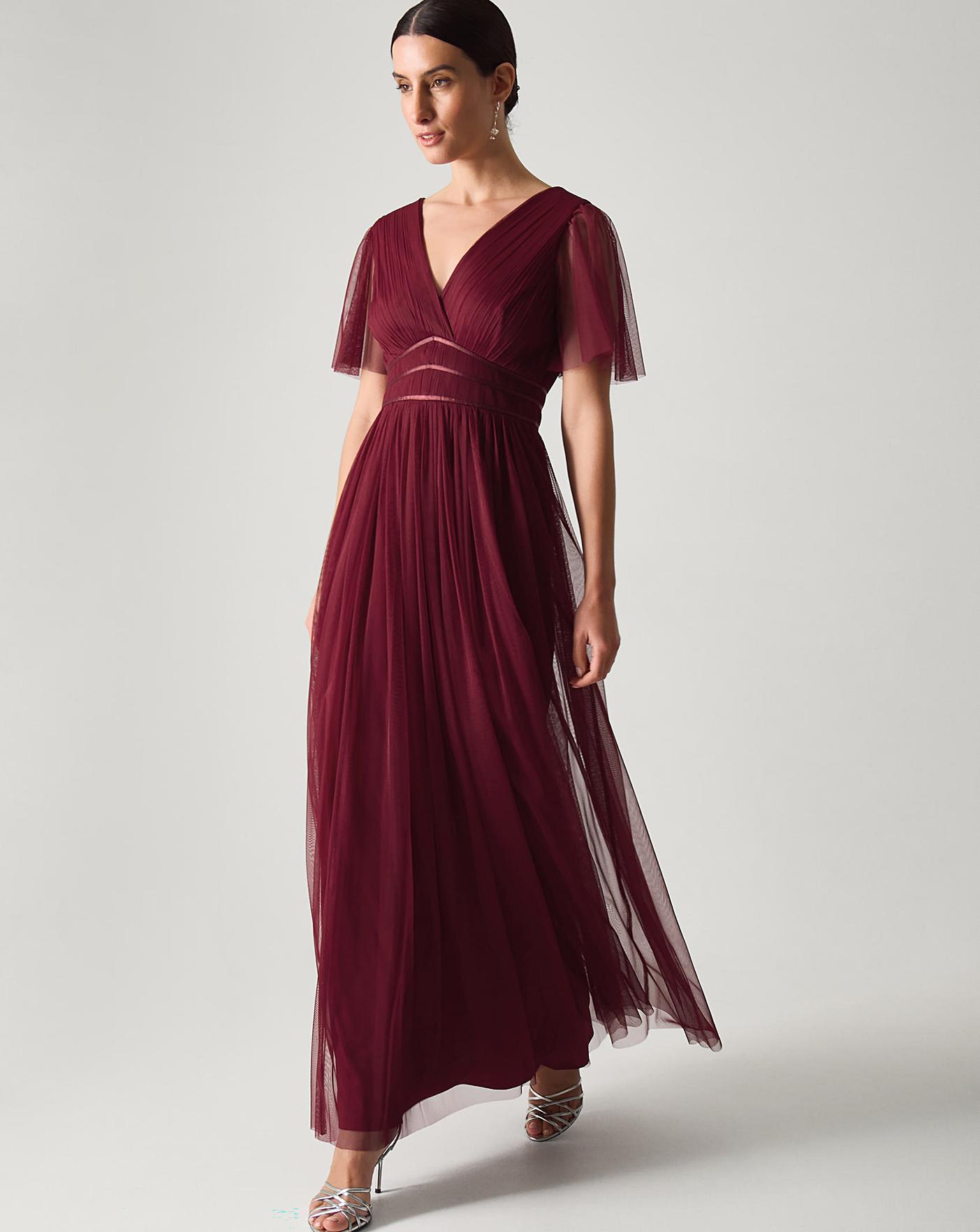 princess polly baby blue dress Strapless Draped Bodice Maxi Bridesmaid Dress With Front Slits In Mist