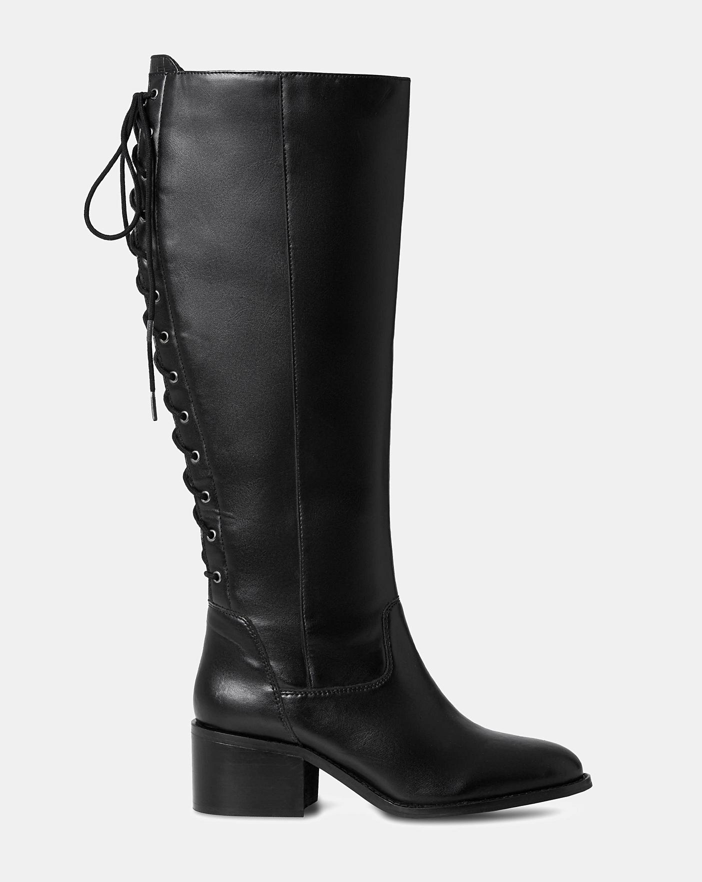 Black lace up riding boots best sale