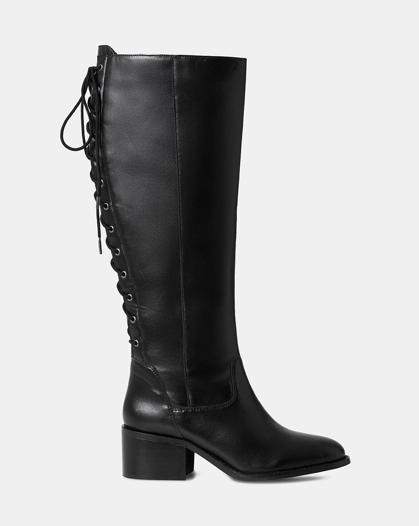 High calf laced hot sale boots