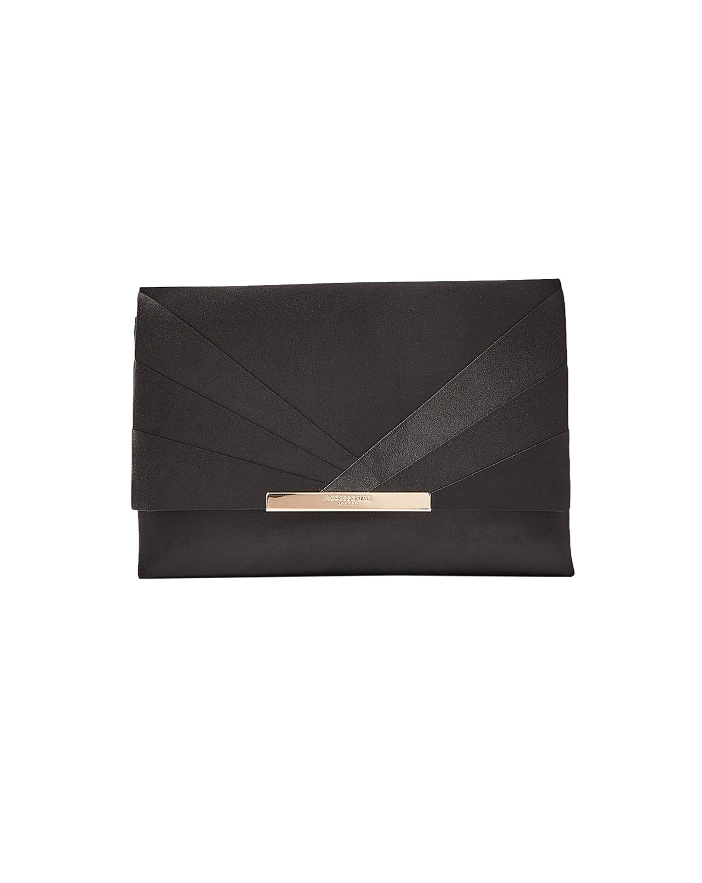 Fold over best sale clutch bag black