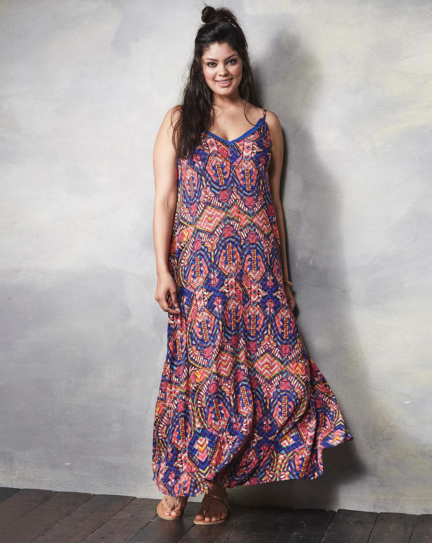 plus size trapeze maxi dress