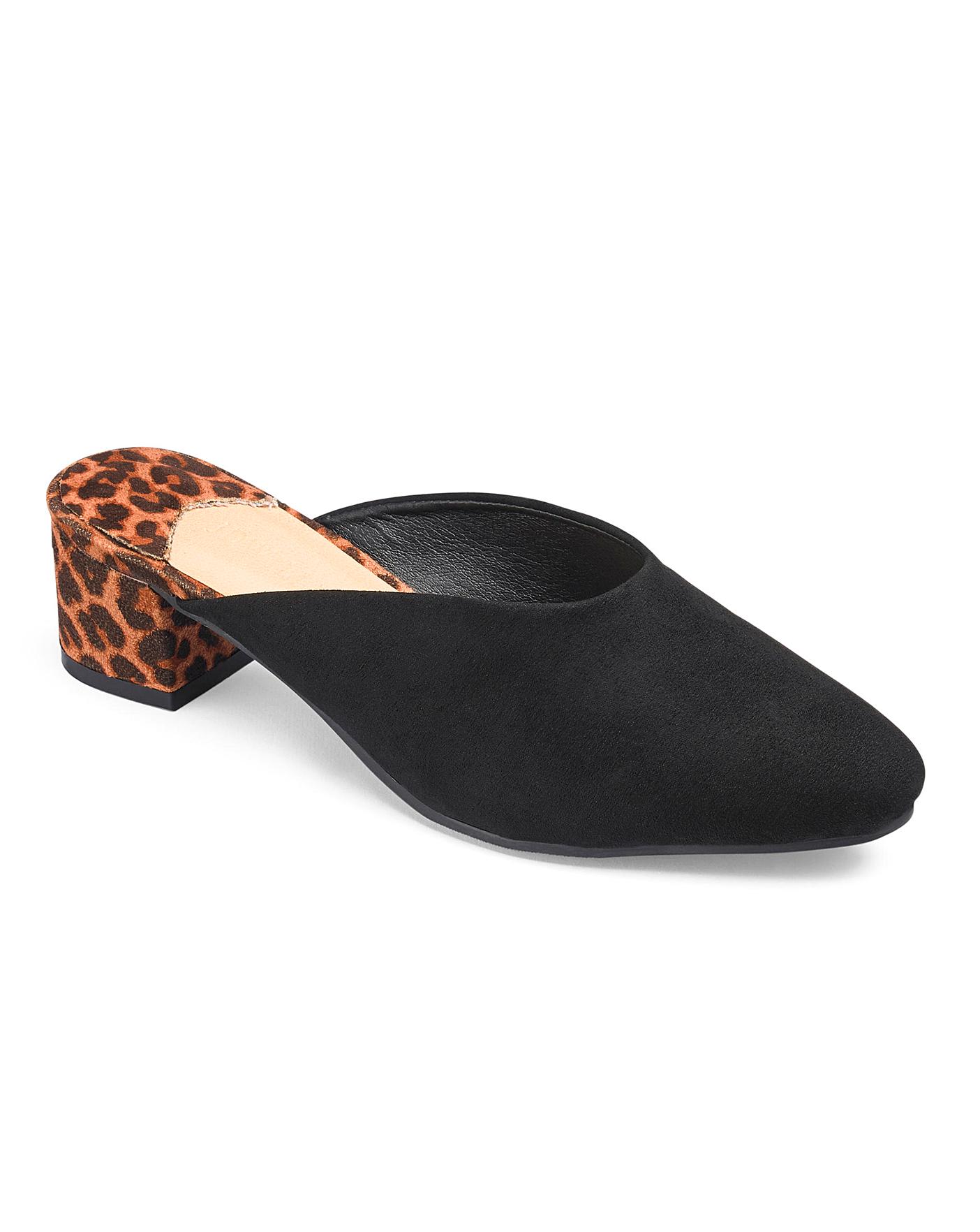 Block Heel Closed Toe Mules E Fit House of Bath