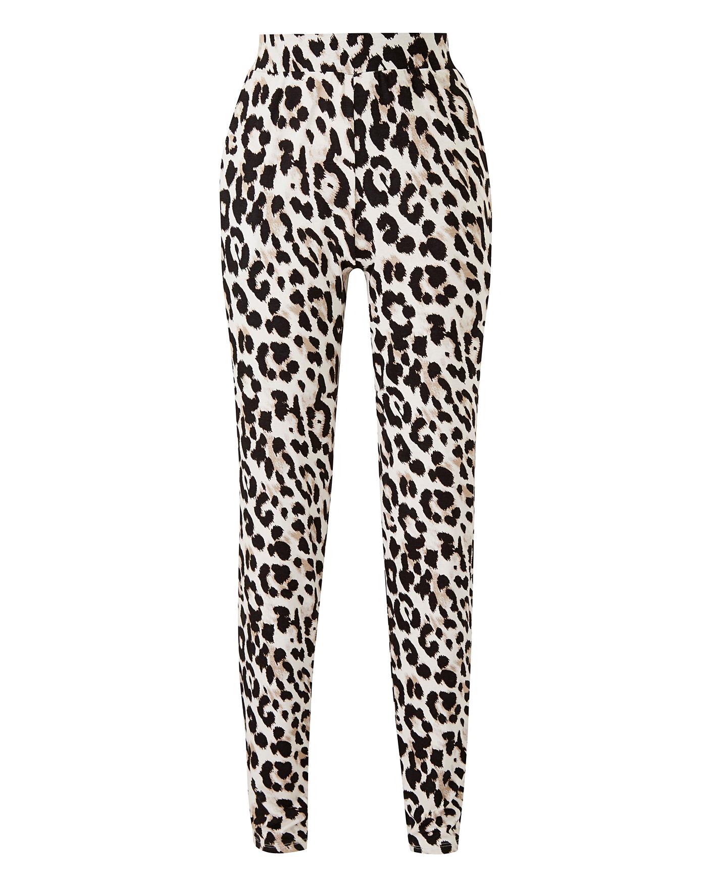 Leopard Print Jersey Tapered Trousers 