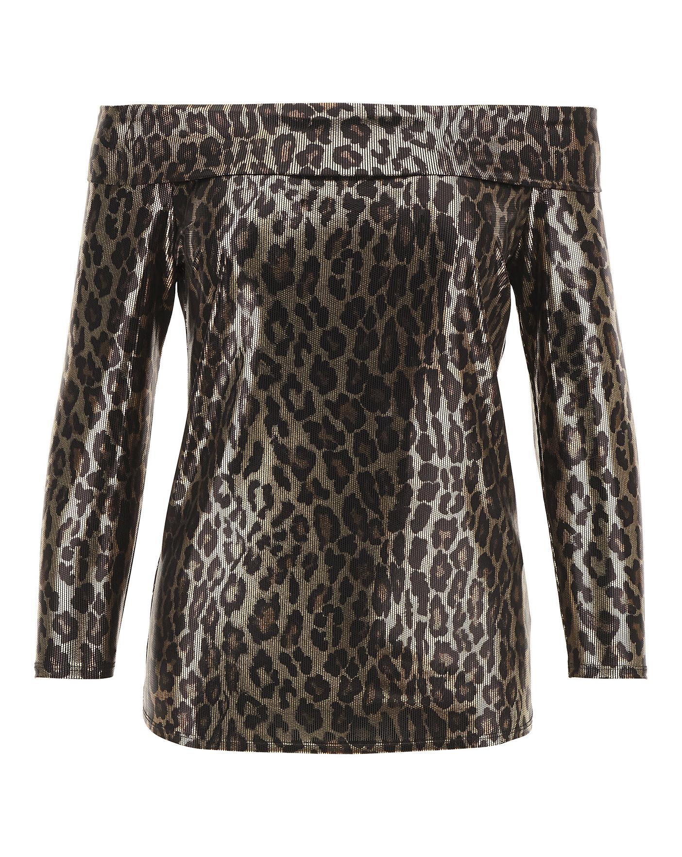 Metallic leopard hotsell print dress