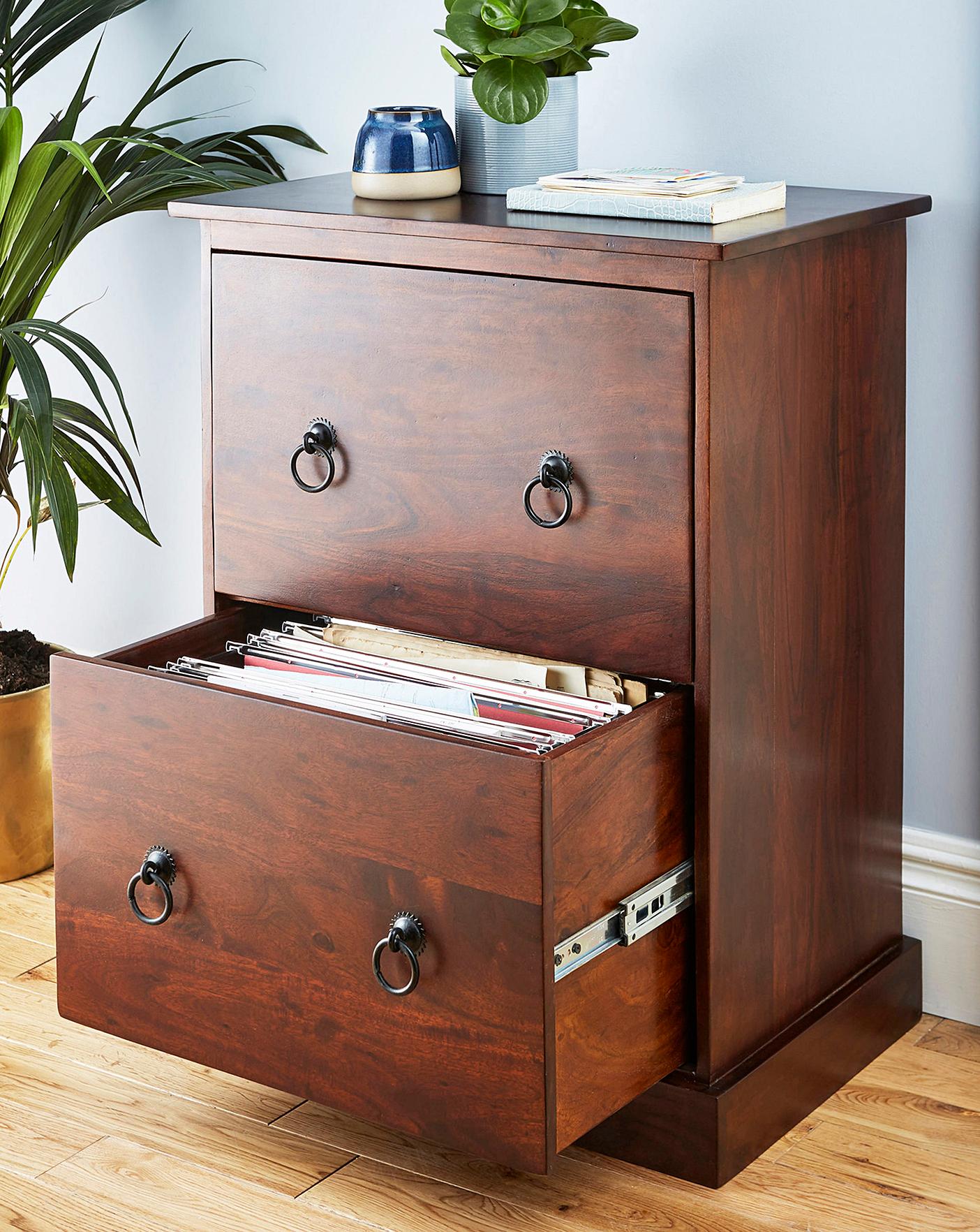 Solid Wood 2 Drawer Filing Cabinet House Of Bath