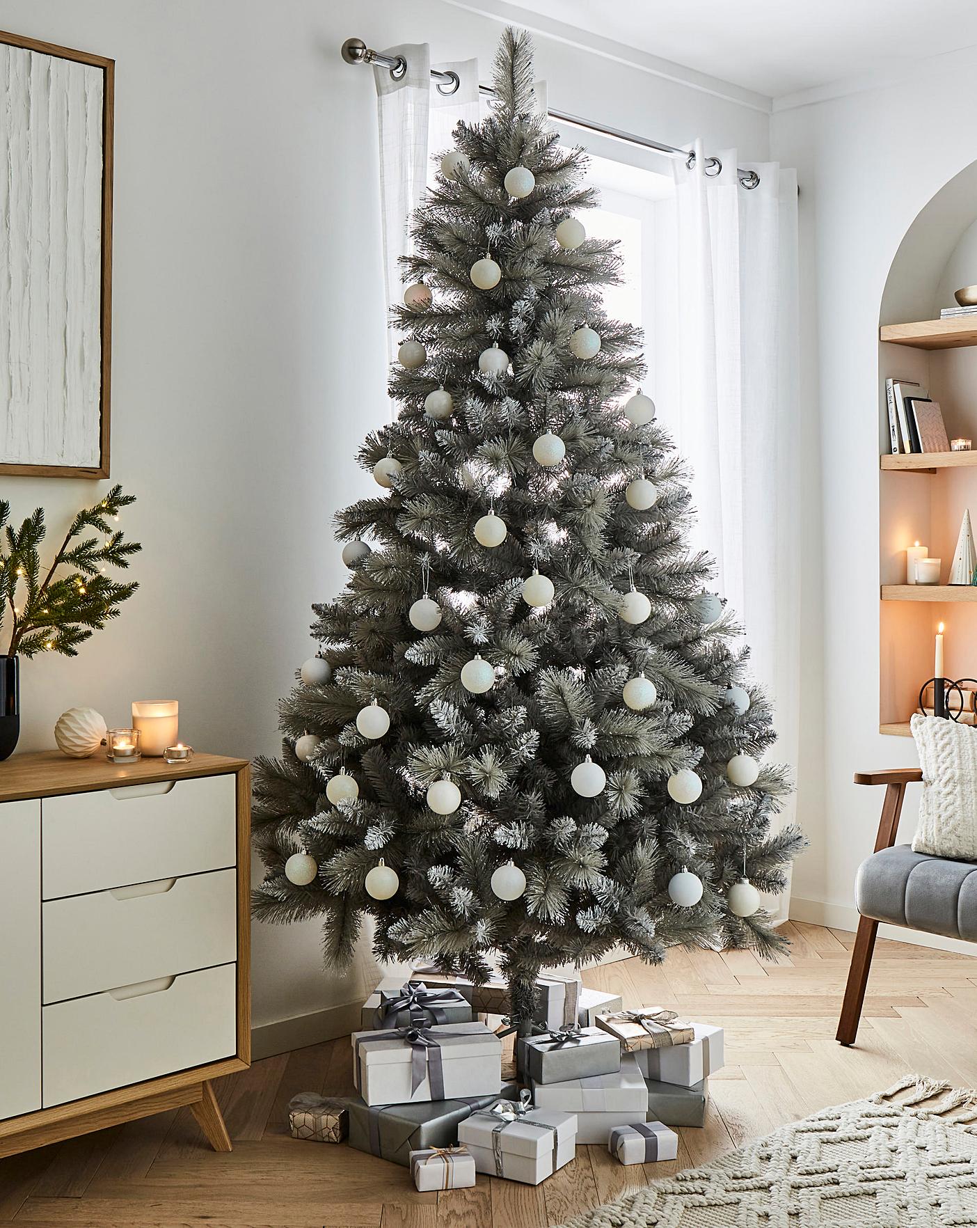 white and gray christmas tree