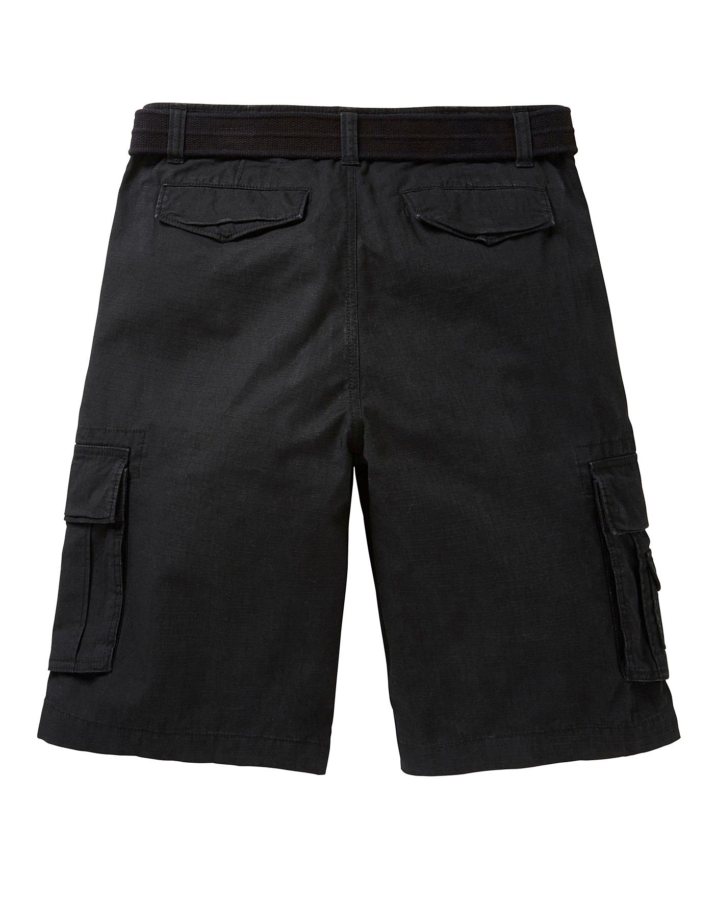 Black Axel Cargo Shorts | J D Williams