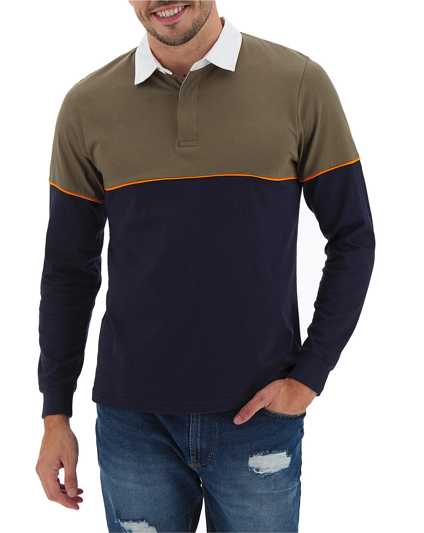 Rugby Style Long Sleeve Polo Shirt Jacamo