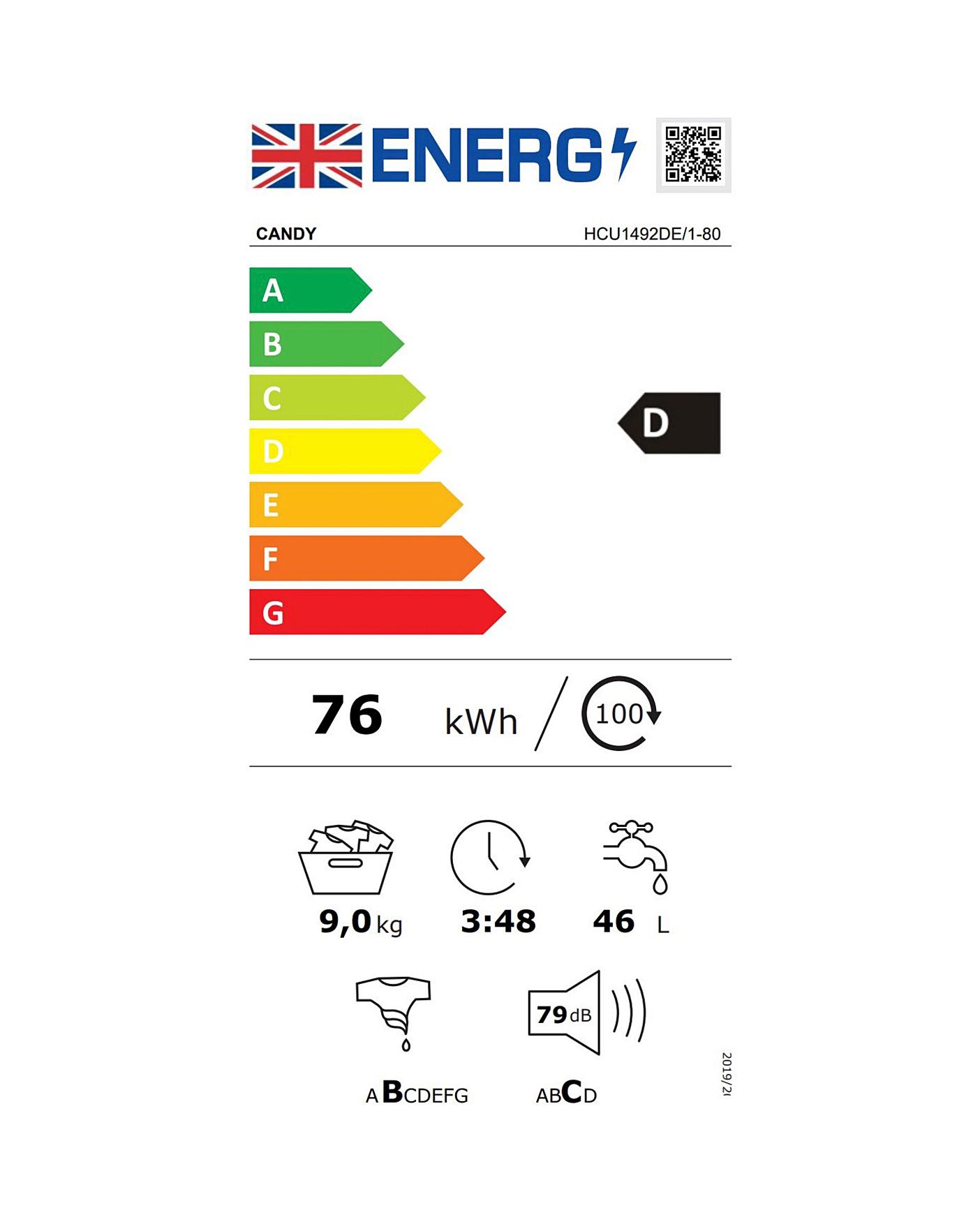candy ultra hcu1492de 1 9kg washing machine