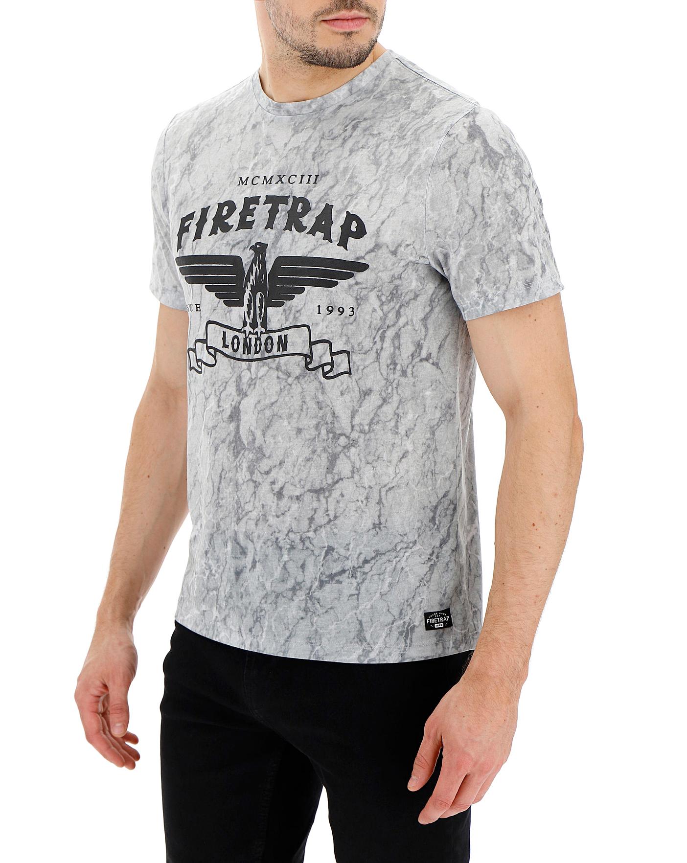Official Firetrap Mens T-shirt Darian Pewter