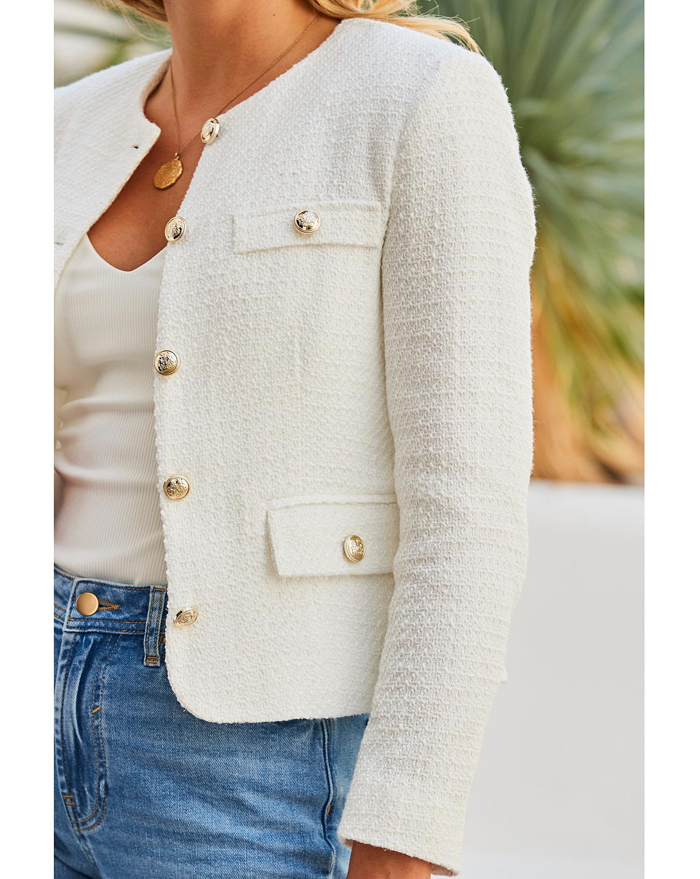 Sosandar Boucle Collarless Jacket J D Williams