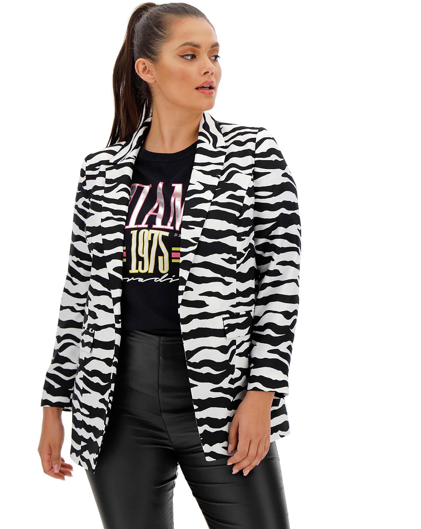 tiger print blazer