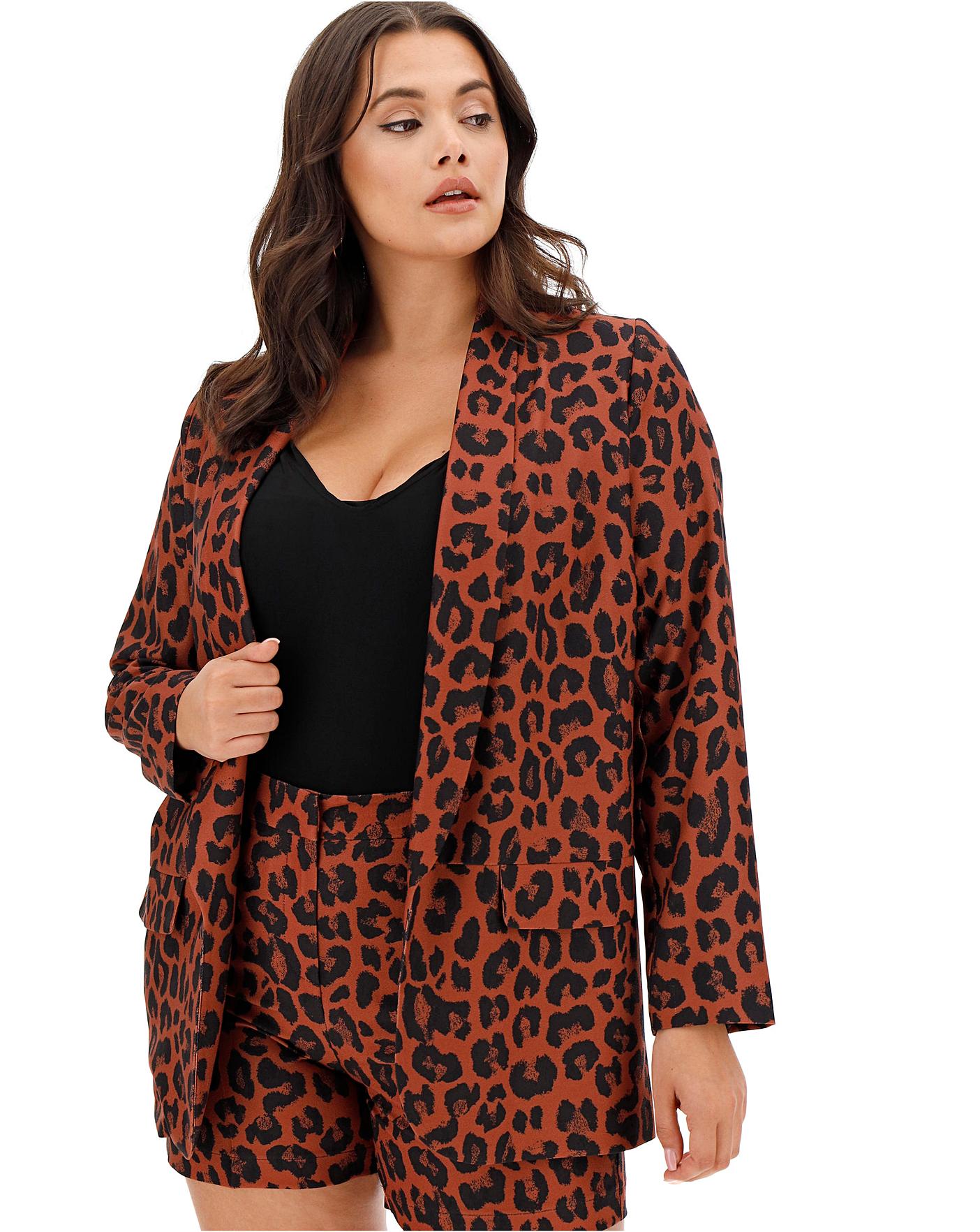 leopard print blazer size 18