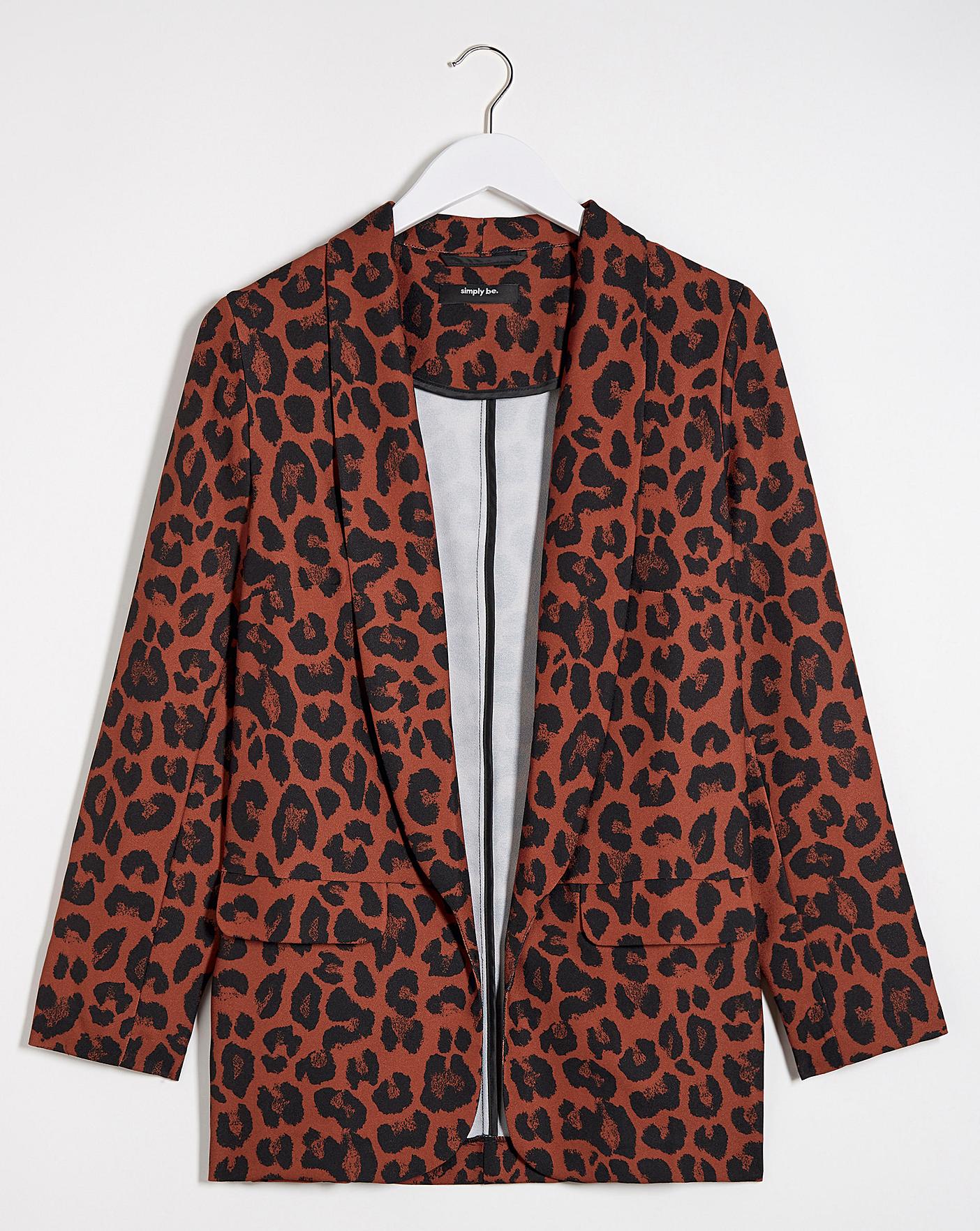 Red animal print on sale blazer