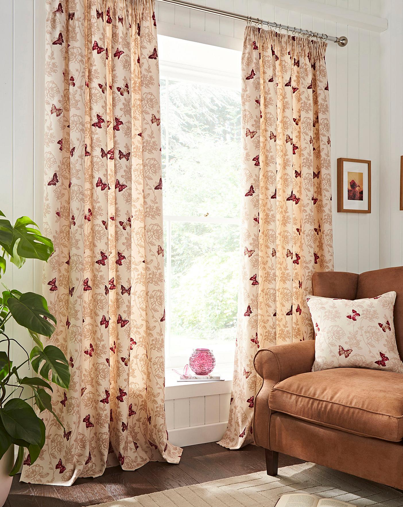 Mariposa Pencil Pleat Lined Curtains J D Williams