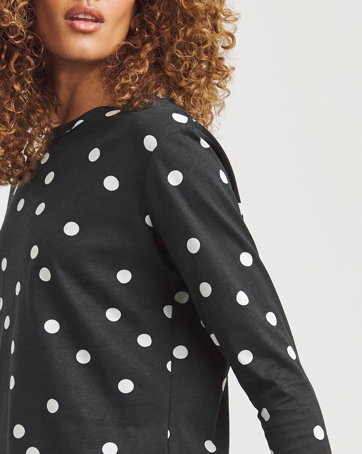 The Large Spot Longline Curved Hem | Marisota