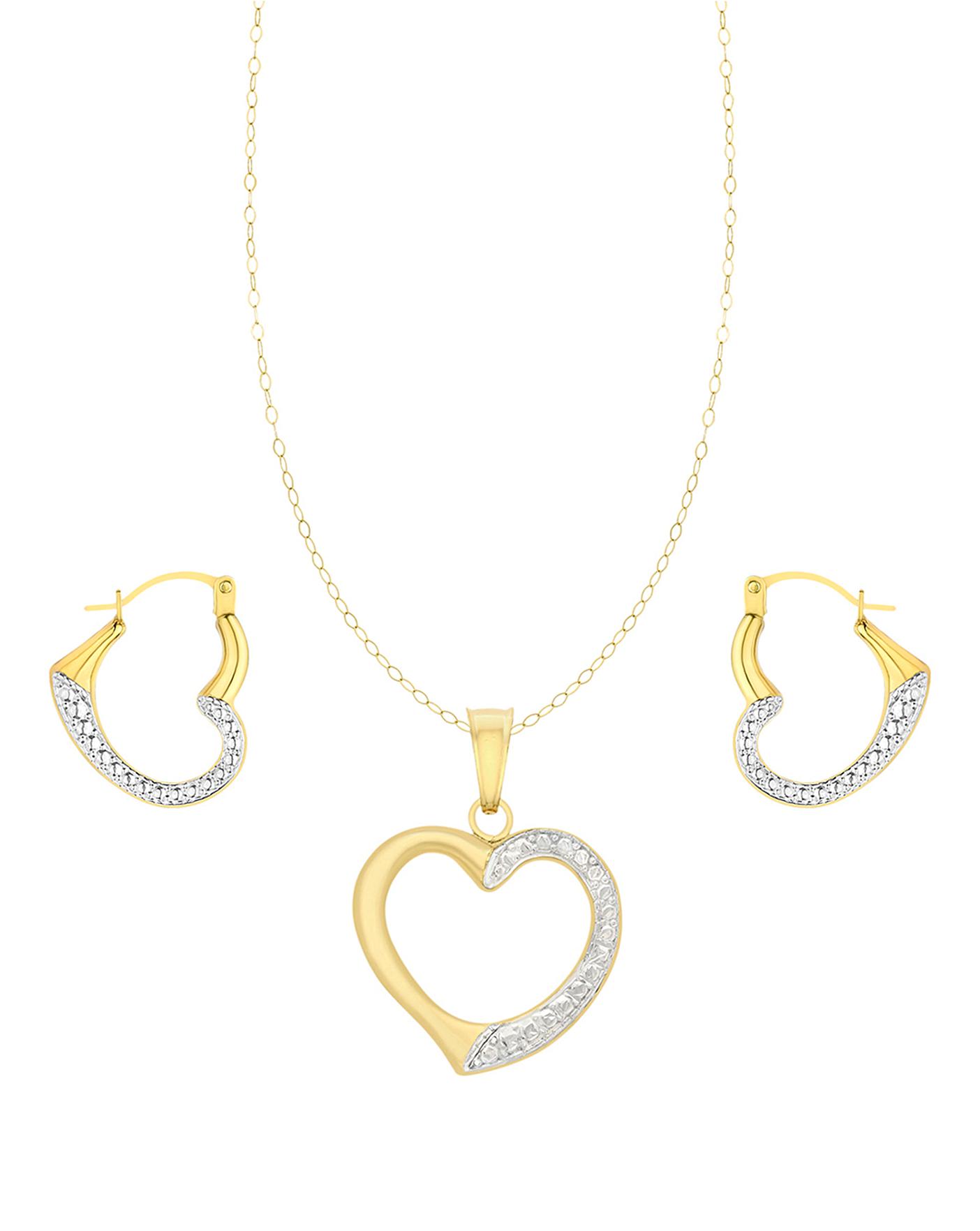 gold heart necklace for women