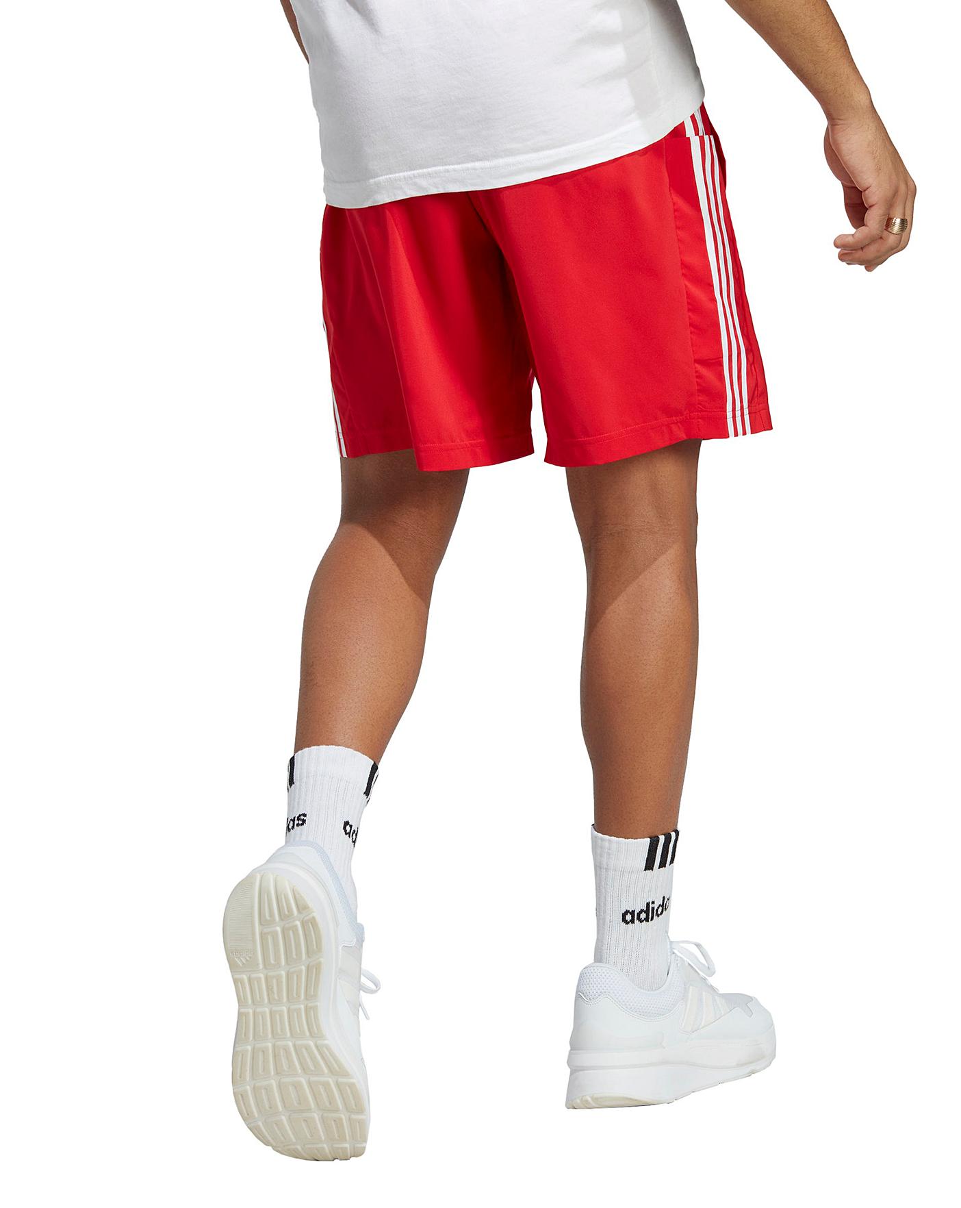 Mens red hot sale adidas shorts