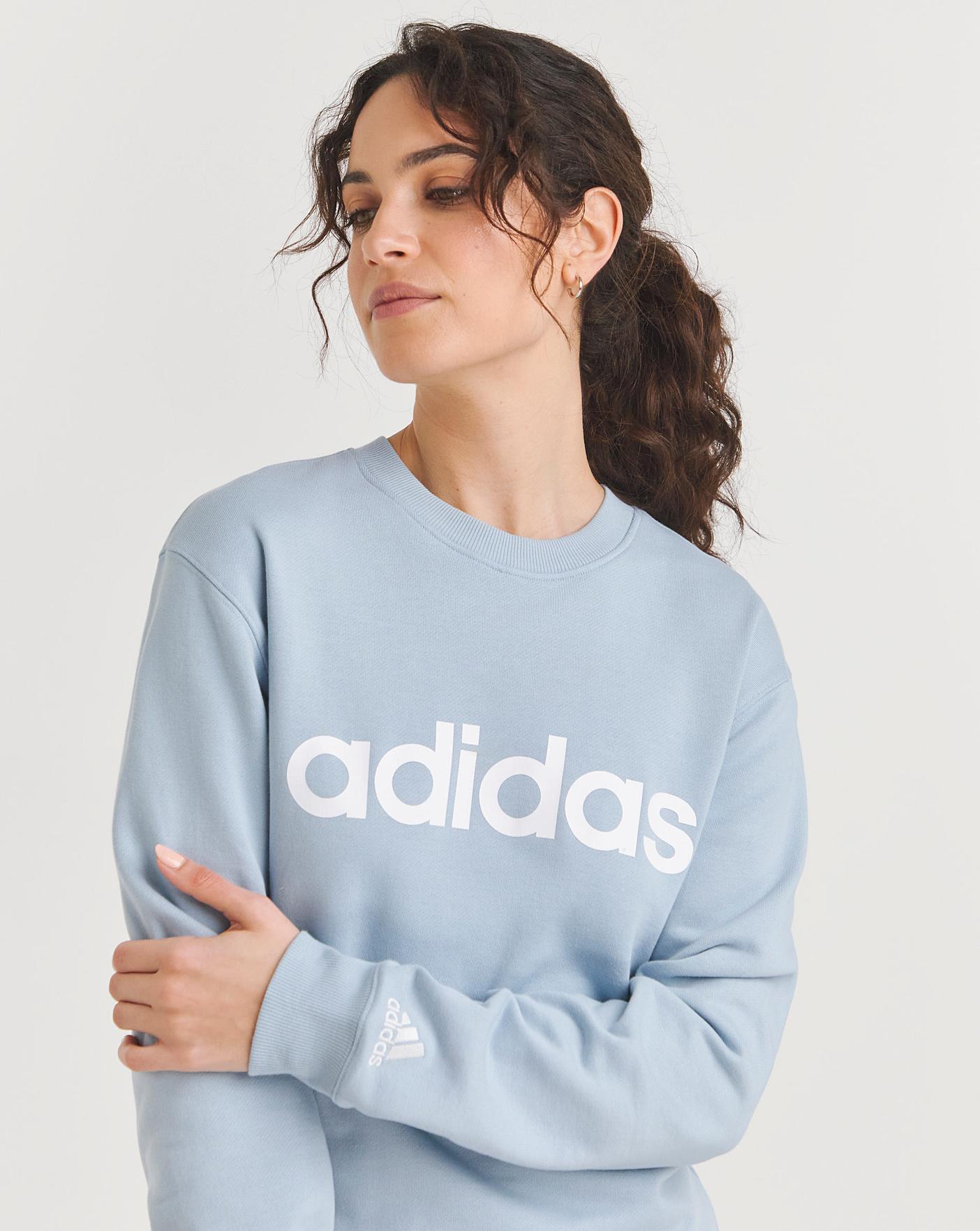 Adidas linear best sale crew neck sweatshirt