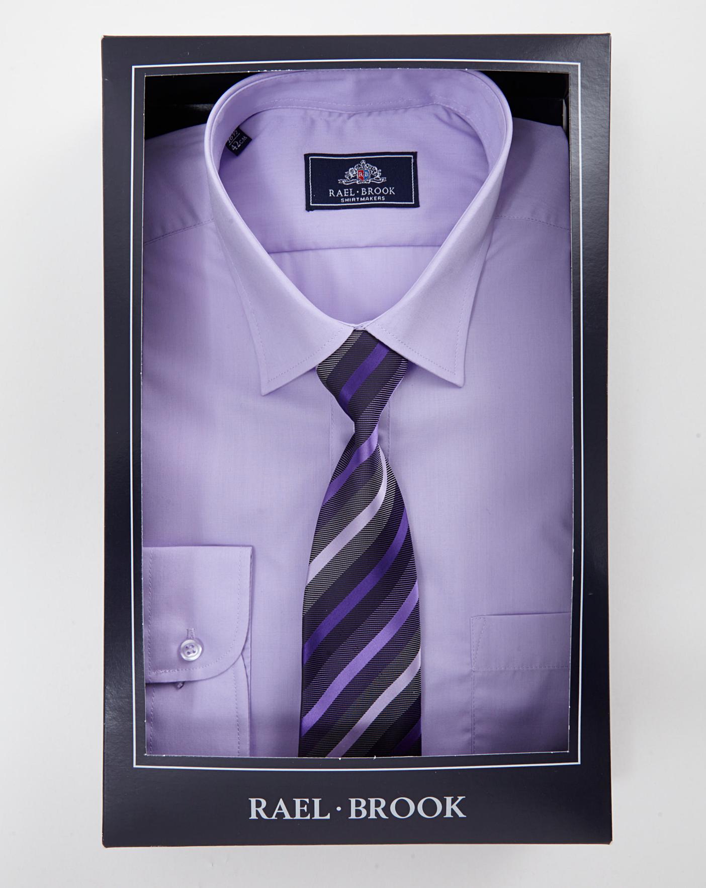 Rael Brook Lilac L/S Shirt And Tie Set 