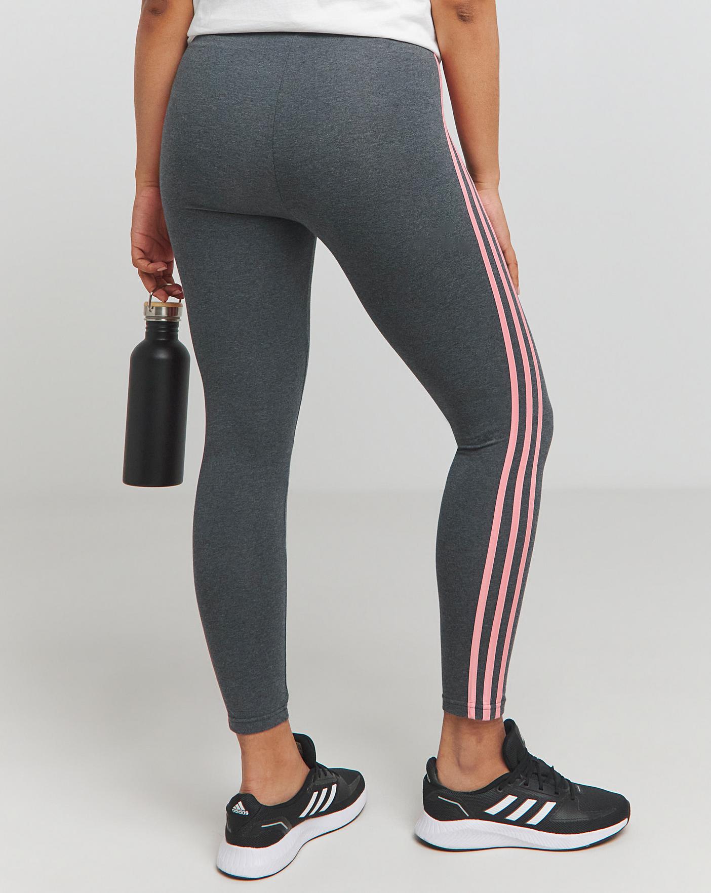 Adidas 3 stripe tights grey best sale