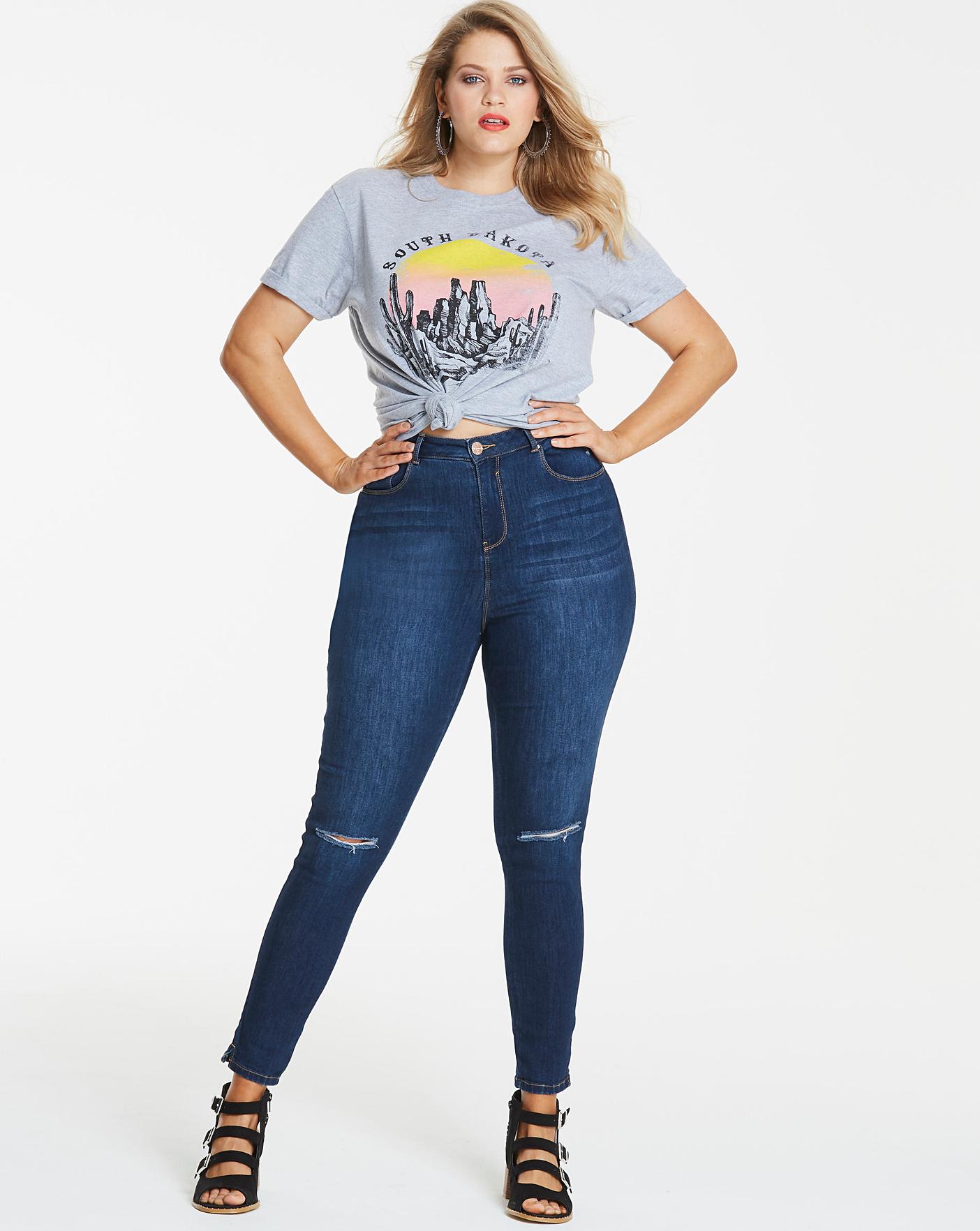 indigo ripped skinny jeans
