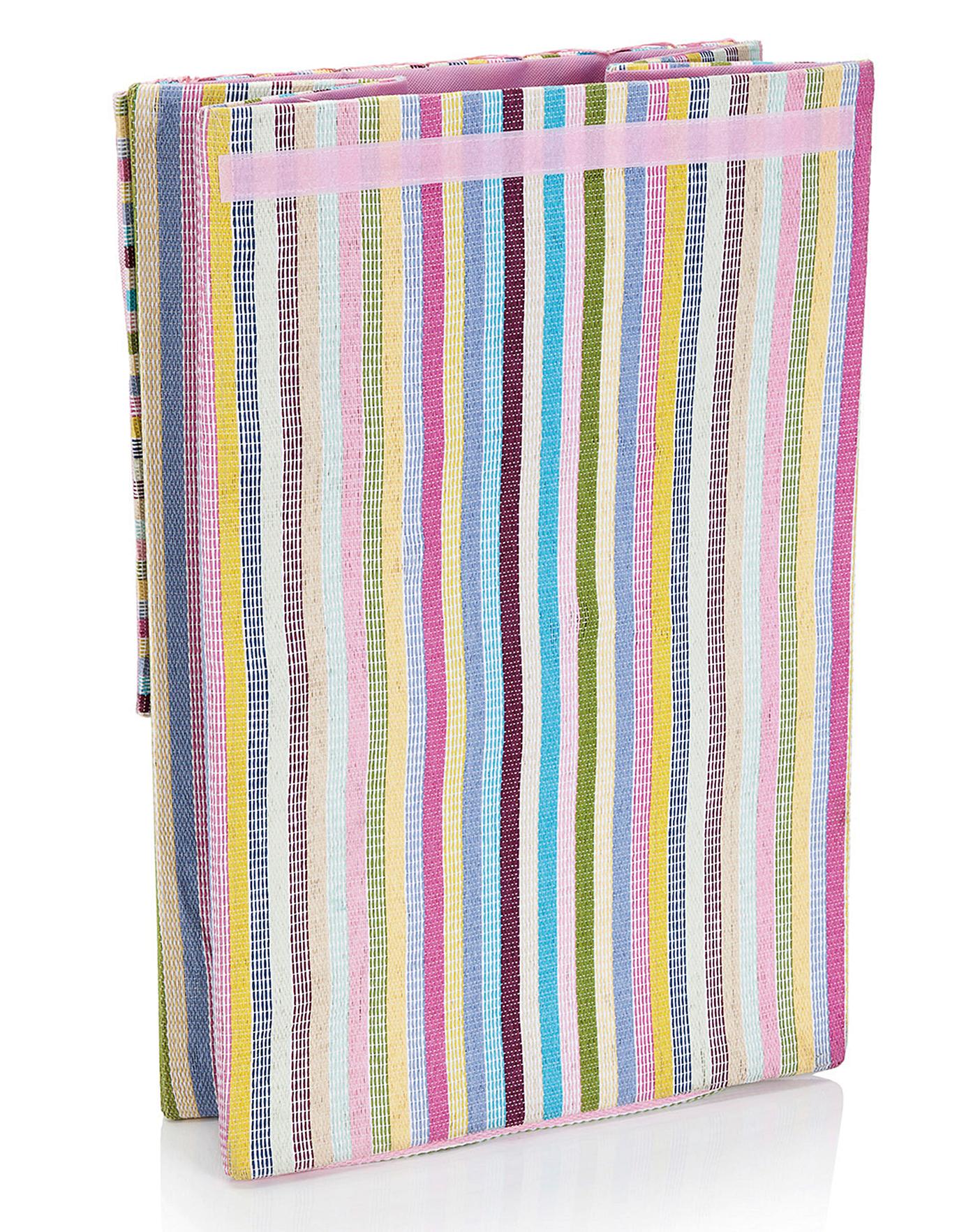 Minky Candy Stripe Laundry Basket Fashion World