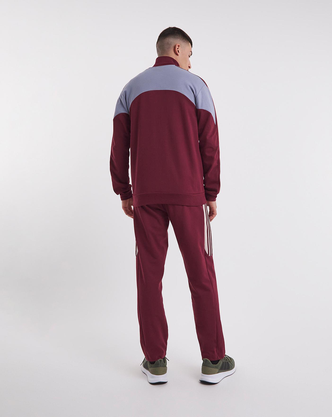 Baby burgundy adidas on sale tracksuit