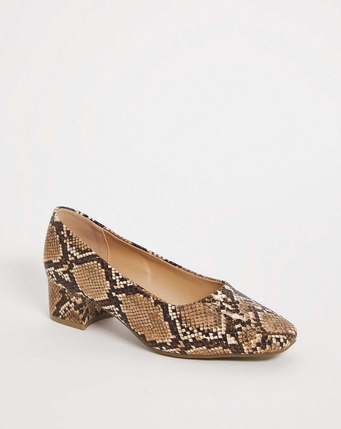 Snake print block heel on sale shoes