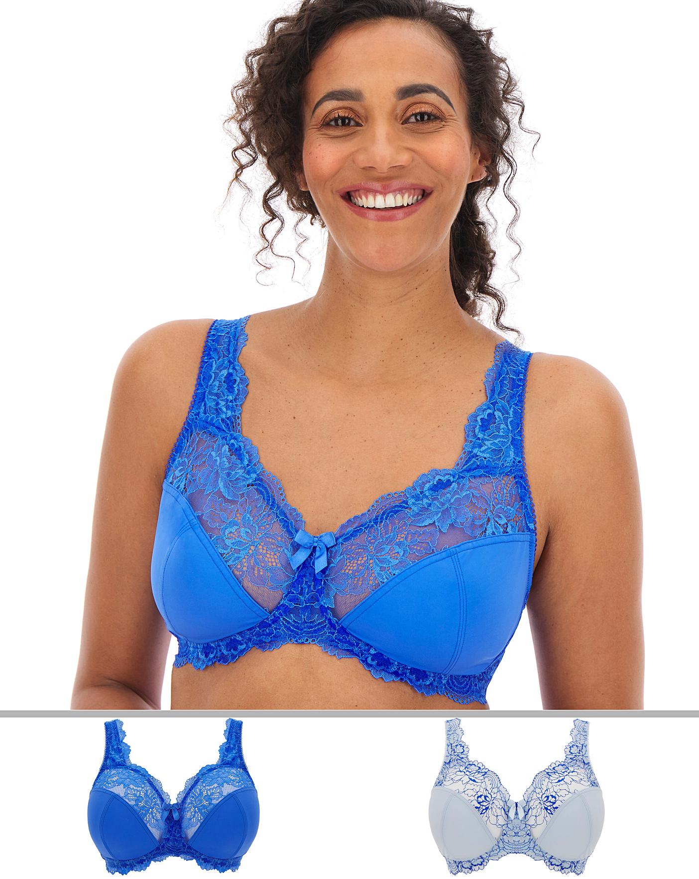 2 Pack Ella Lace Full Cup Non-Wired Bras