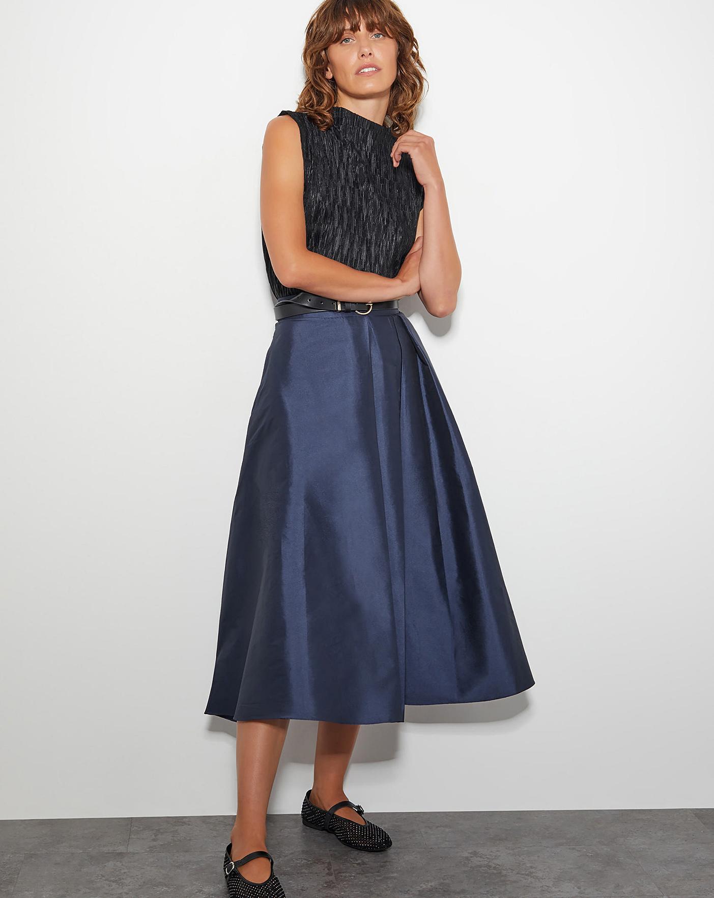 Pleated midi skirt dress on sale