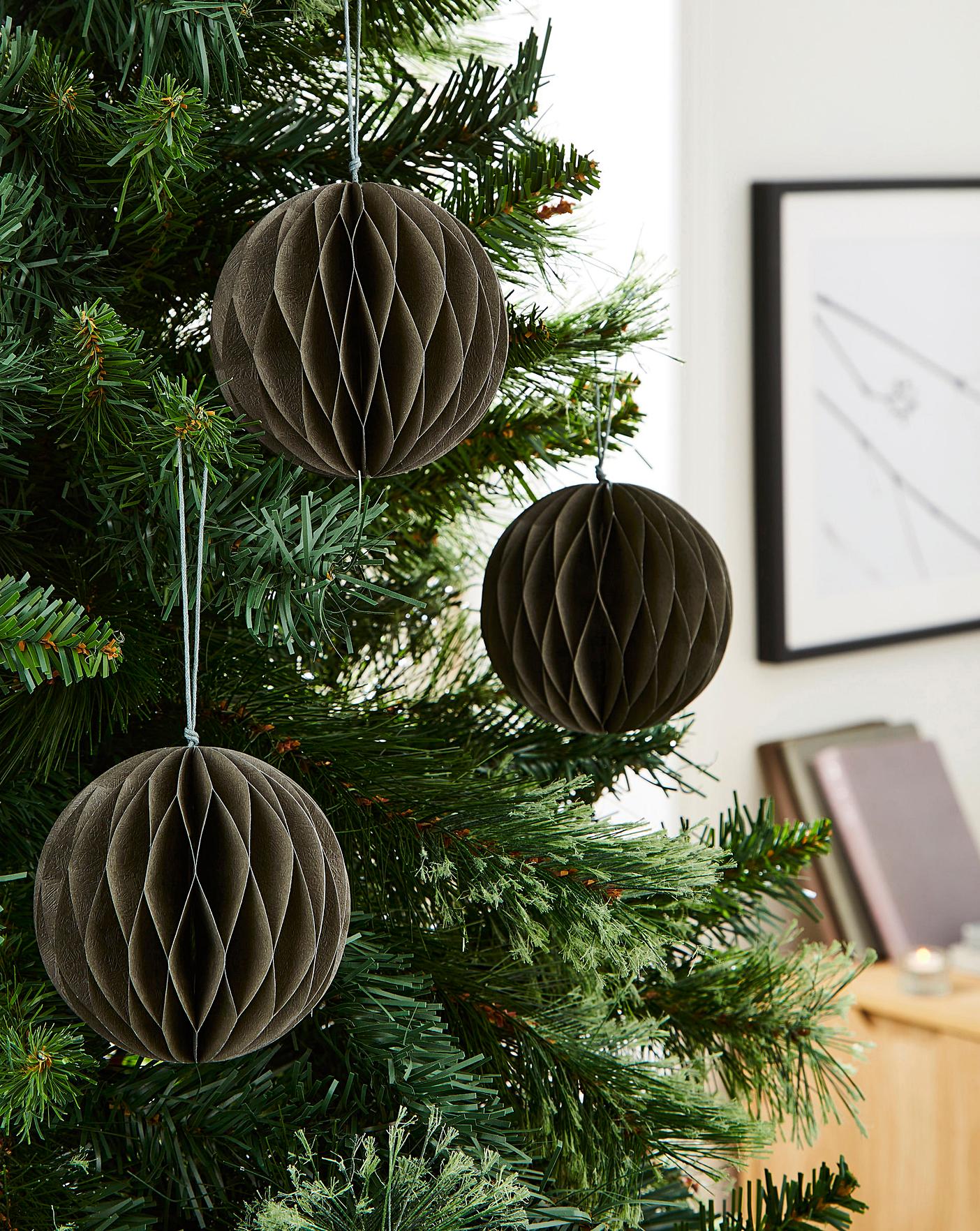 grey christmas baubles