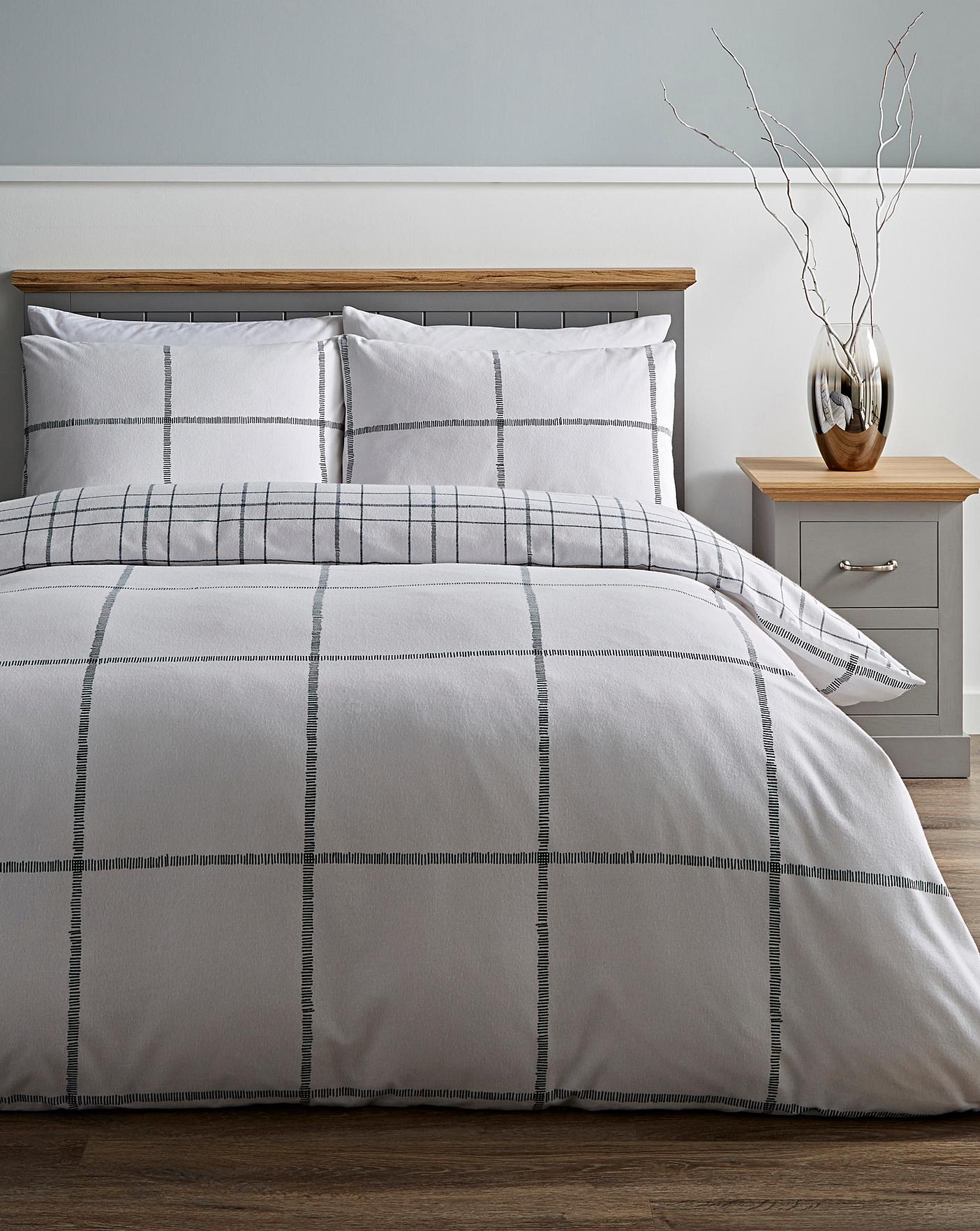 Cavill Check Brushed Cotton Duvet Set J D Williams