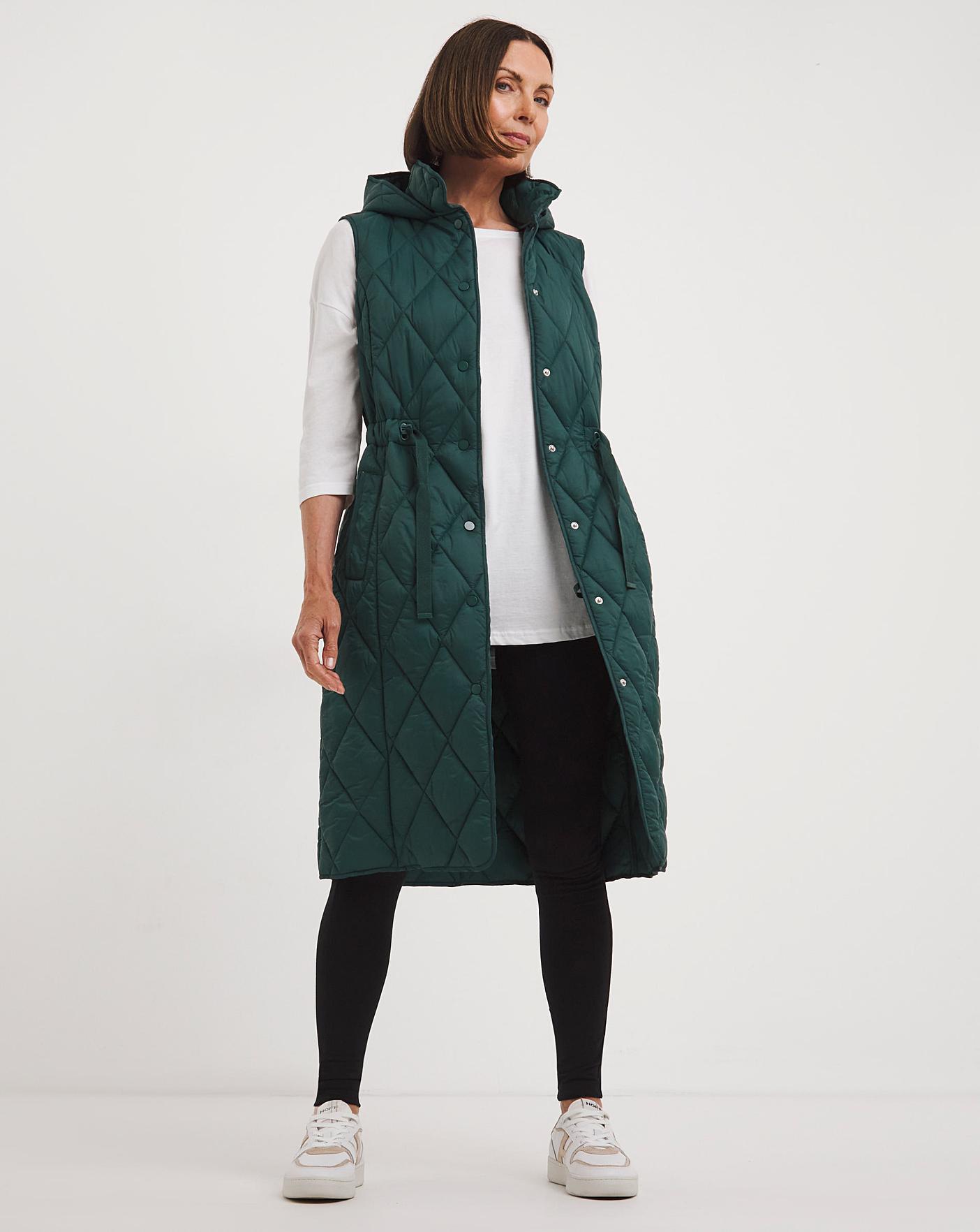 Long cheap quilted gilet