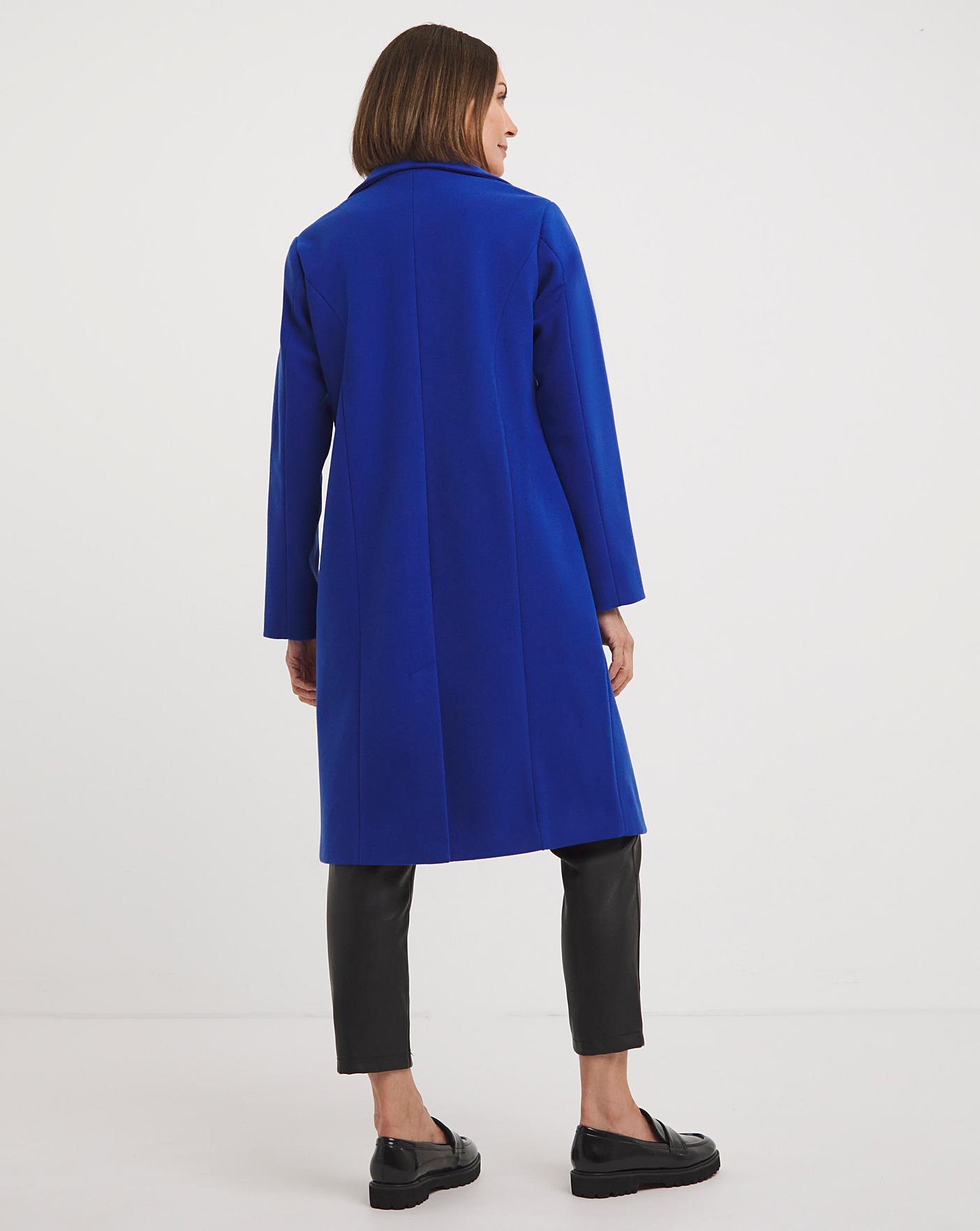 Blue Lined Single Breasted Coat | J D Williams