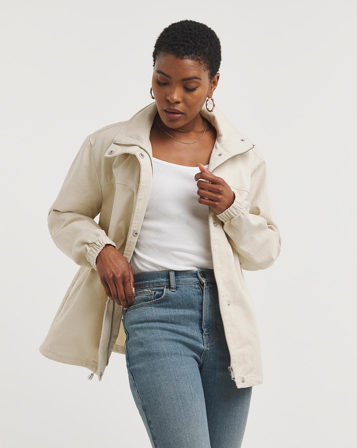 Stone Relaxed Utility Jacket | J D Williams