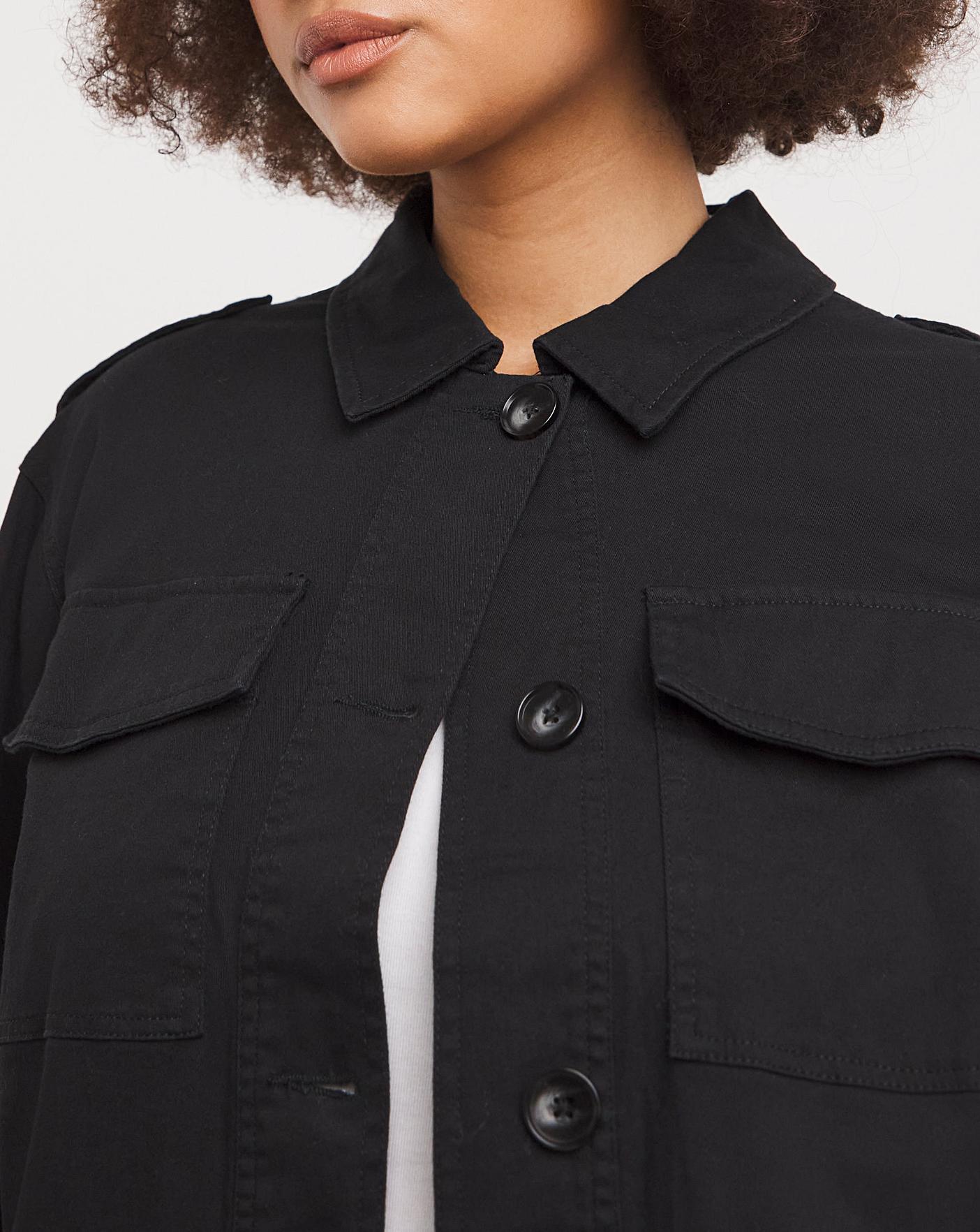 Black utility outlet jacket