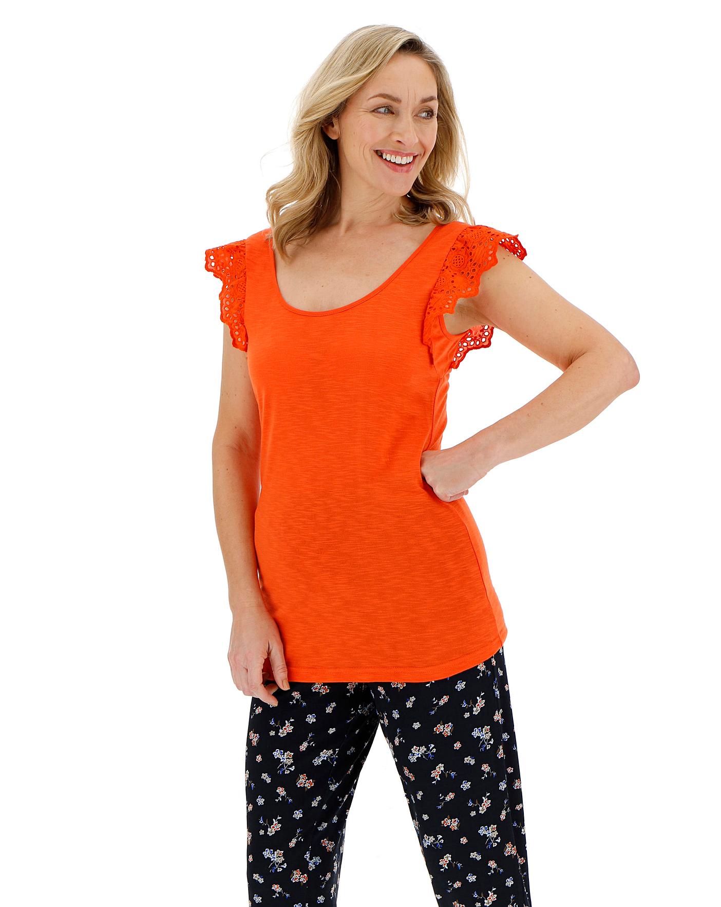 frill sleeve vest top