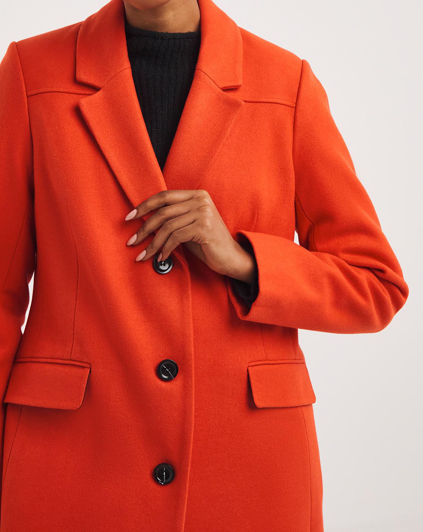 Orange peacoat hot sale