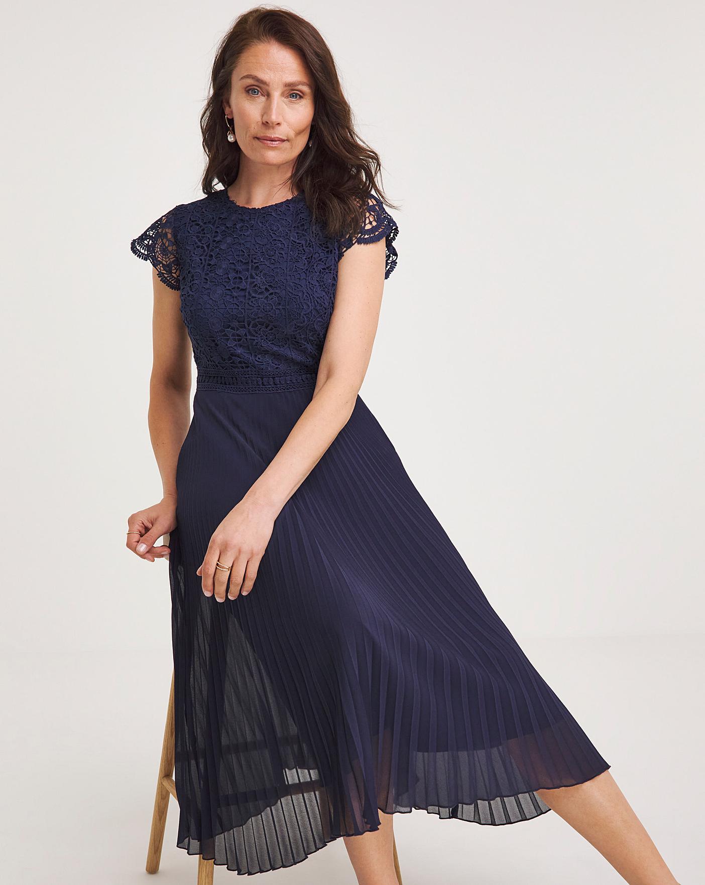 Joanna Hope Lace Top Pleated Skirt Dress | Marisota