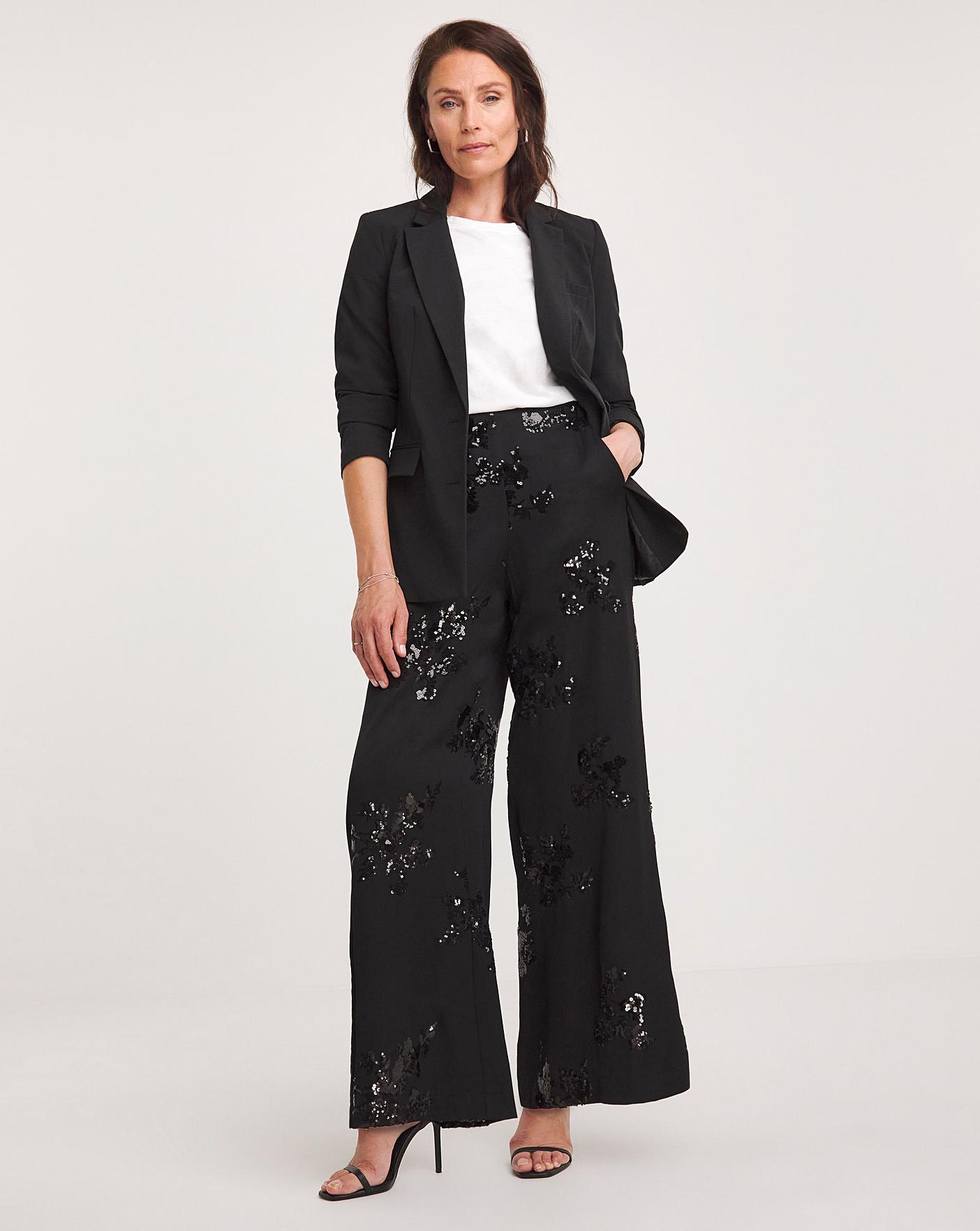 Joanna Hope Sequin Wide Leg Trouser | Oxendales