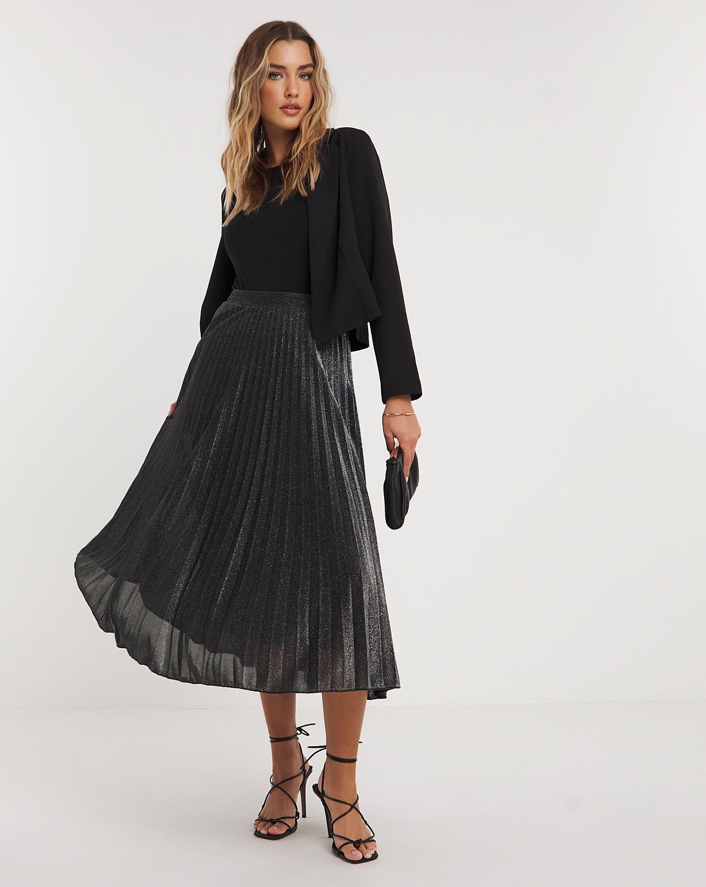 Joanna Hope Pleated Glitter Skirt Simply Be