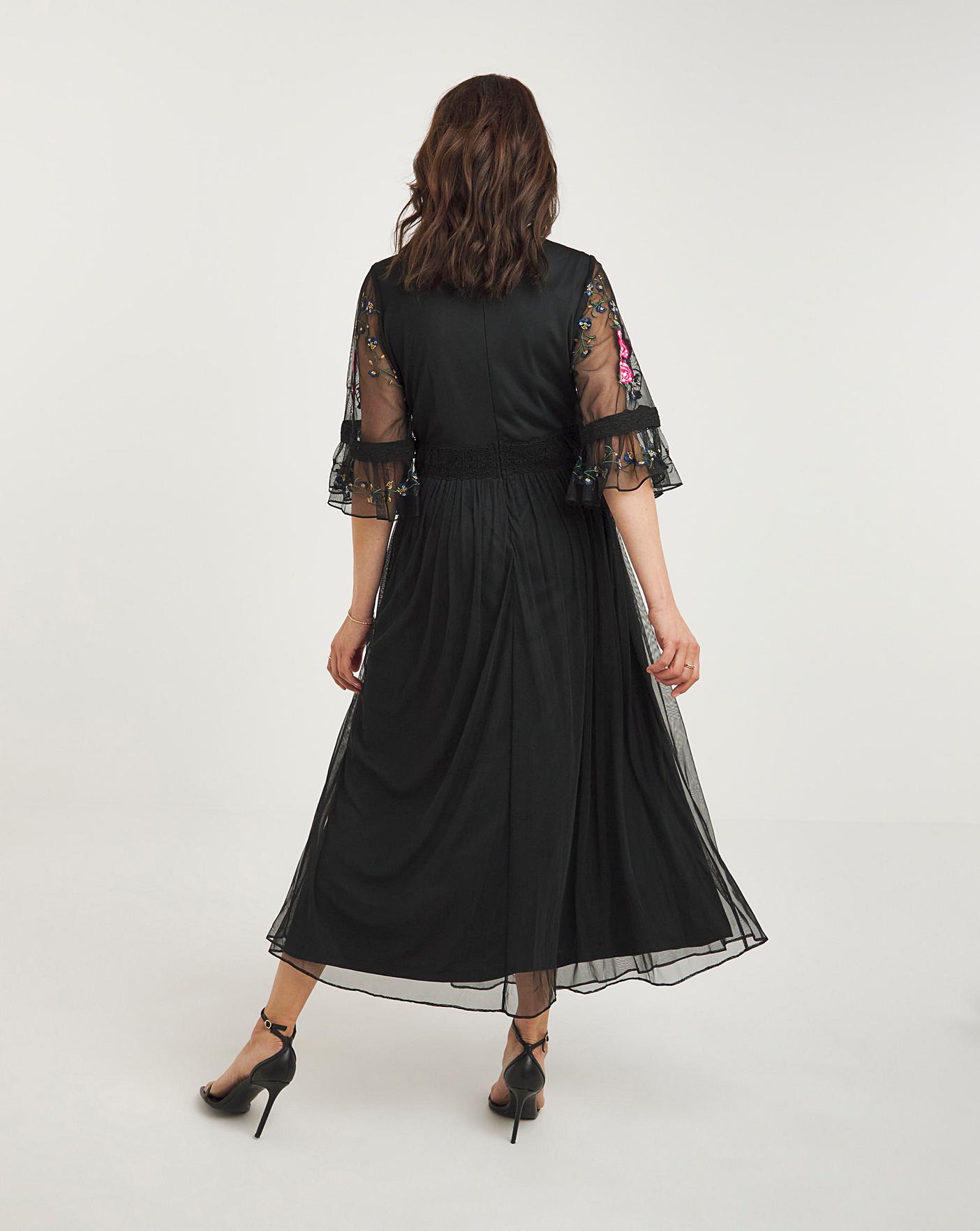 Joanna hope lace trim best sale maxi dress