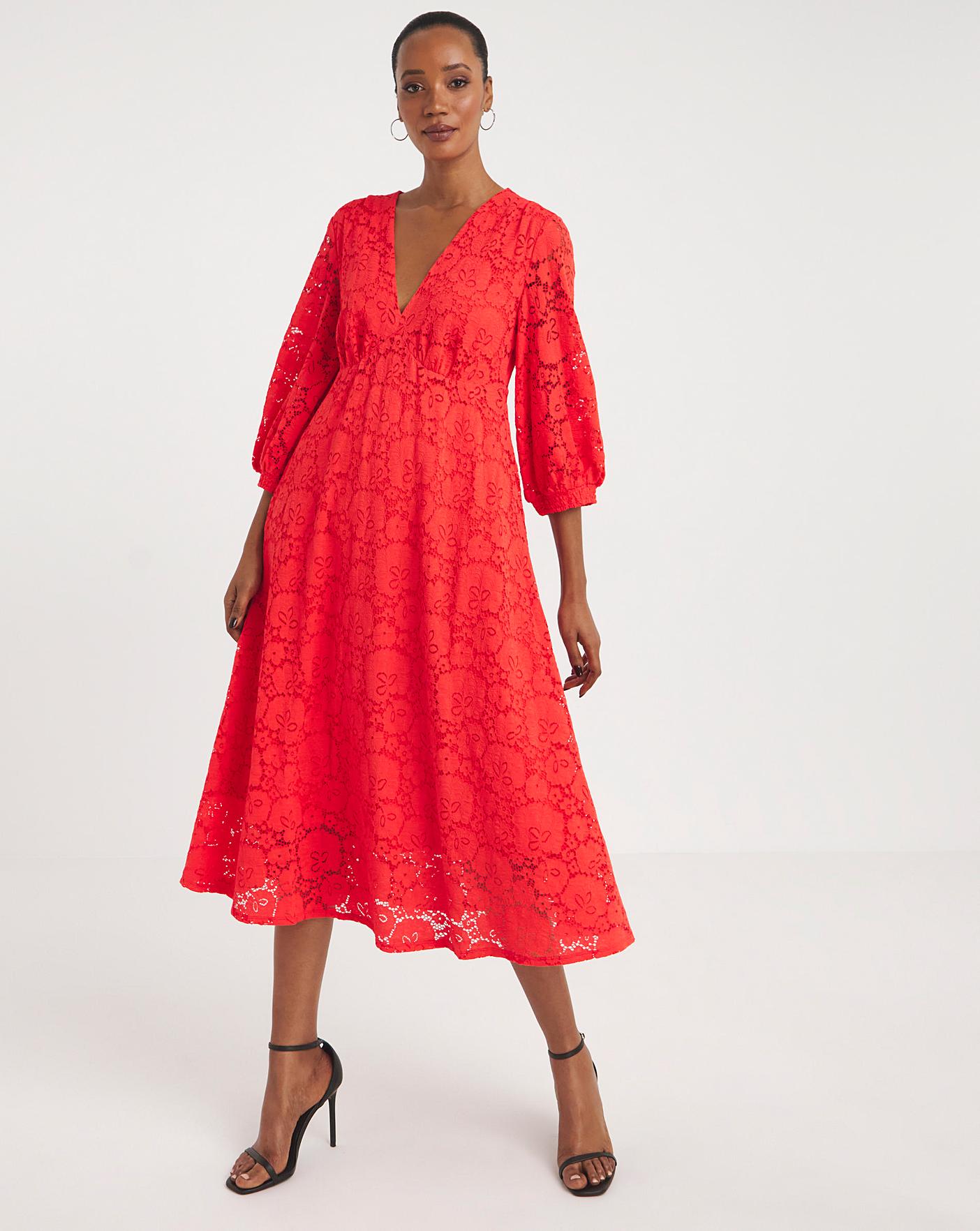 Joanna hope 2025 red lace dress