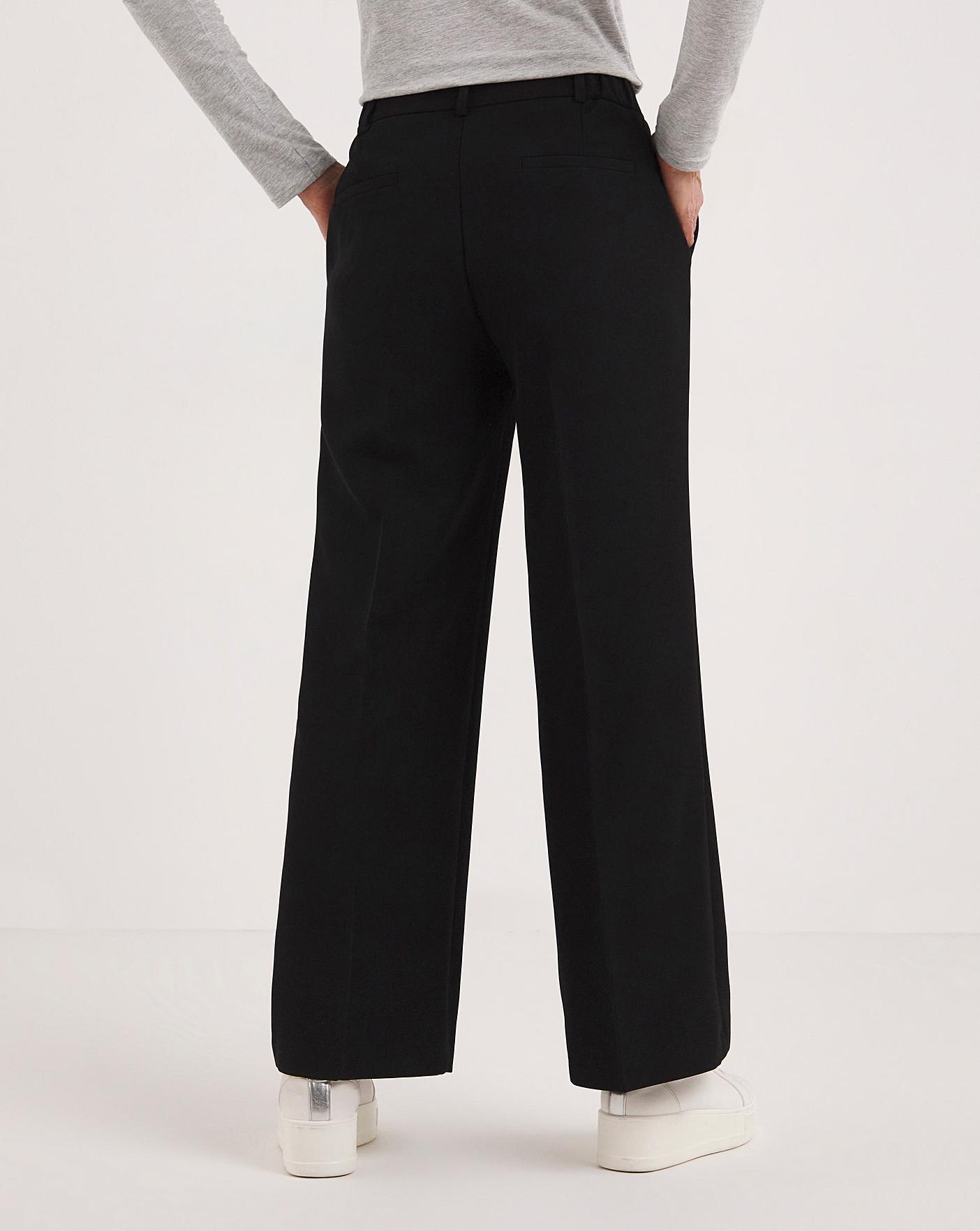 Black Tailored Wide Leg Trousers | Marisota