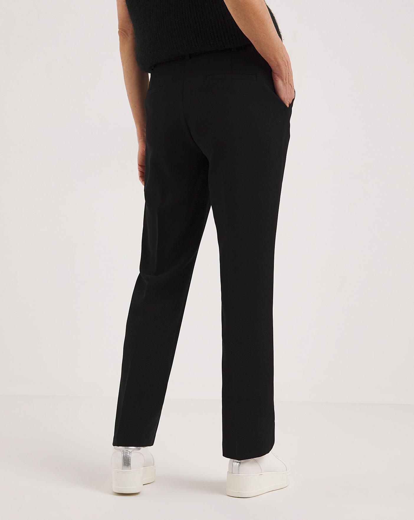Black Tailored Straight Leg Trousers | Marisota
