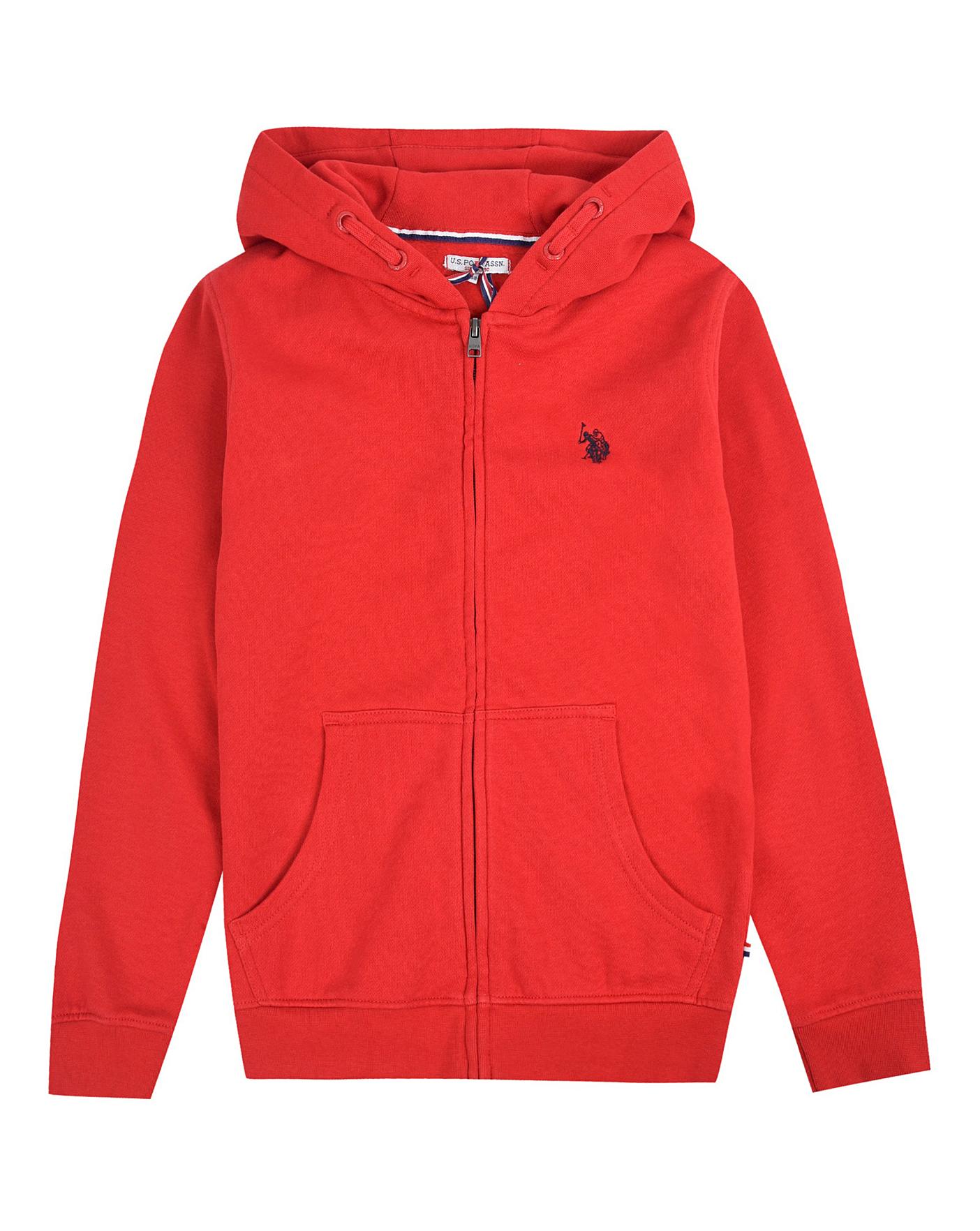 red polo zip up hoodie